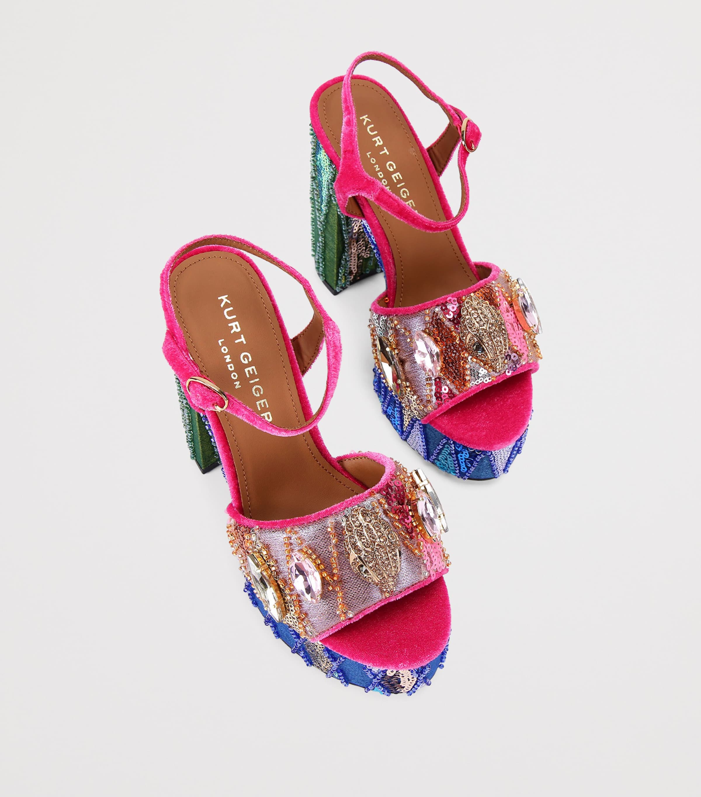 Sequin Kensington Platform Sandals PINK COMB Image 4