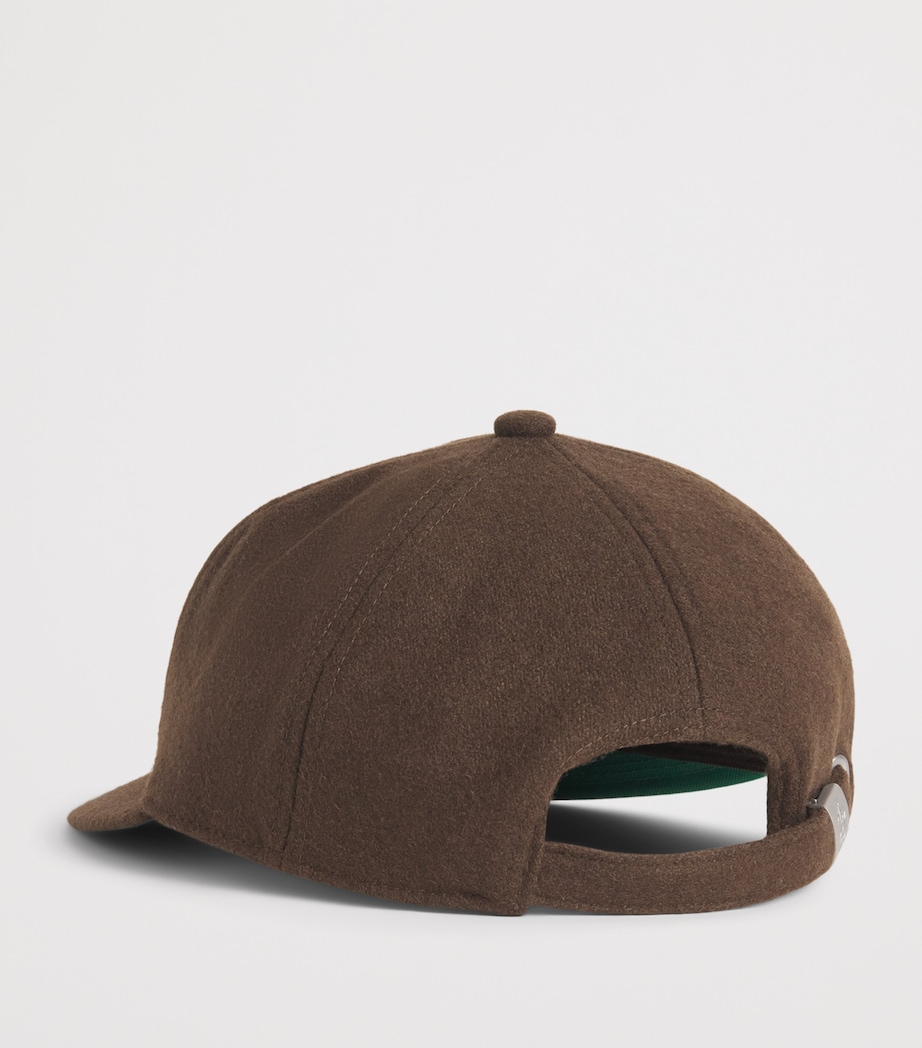 about:blank Wool-Blend Felt Monogram Cap Brown/ecru Image 3