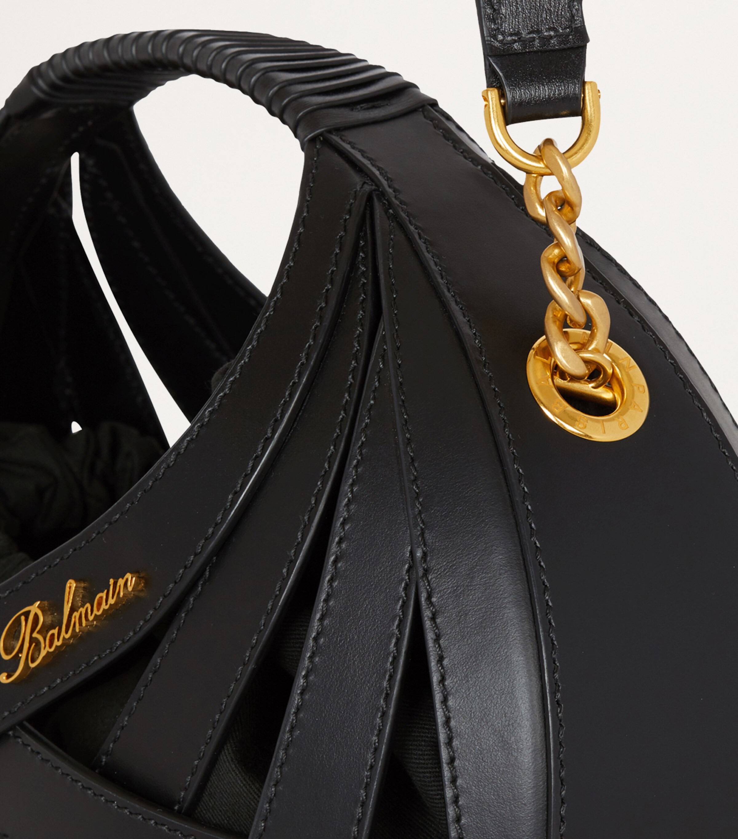 Balmain ショッパーバッグ Balmain Calfskin Basket Top-Handle Bag | Harrods US