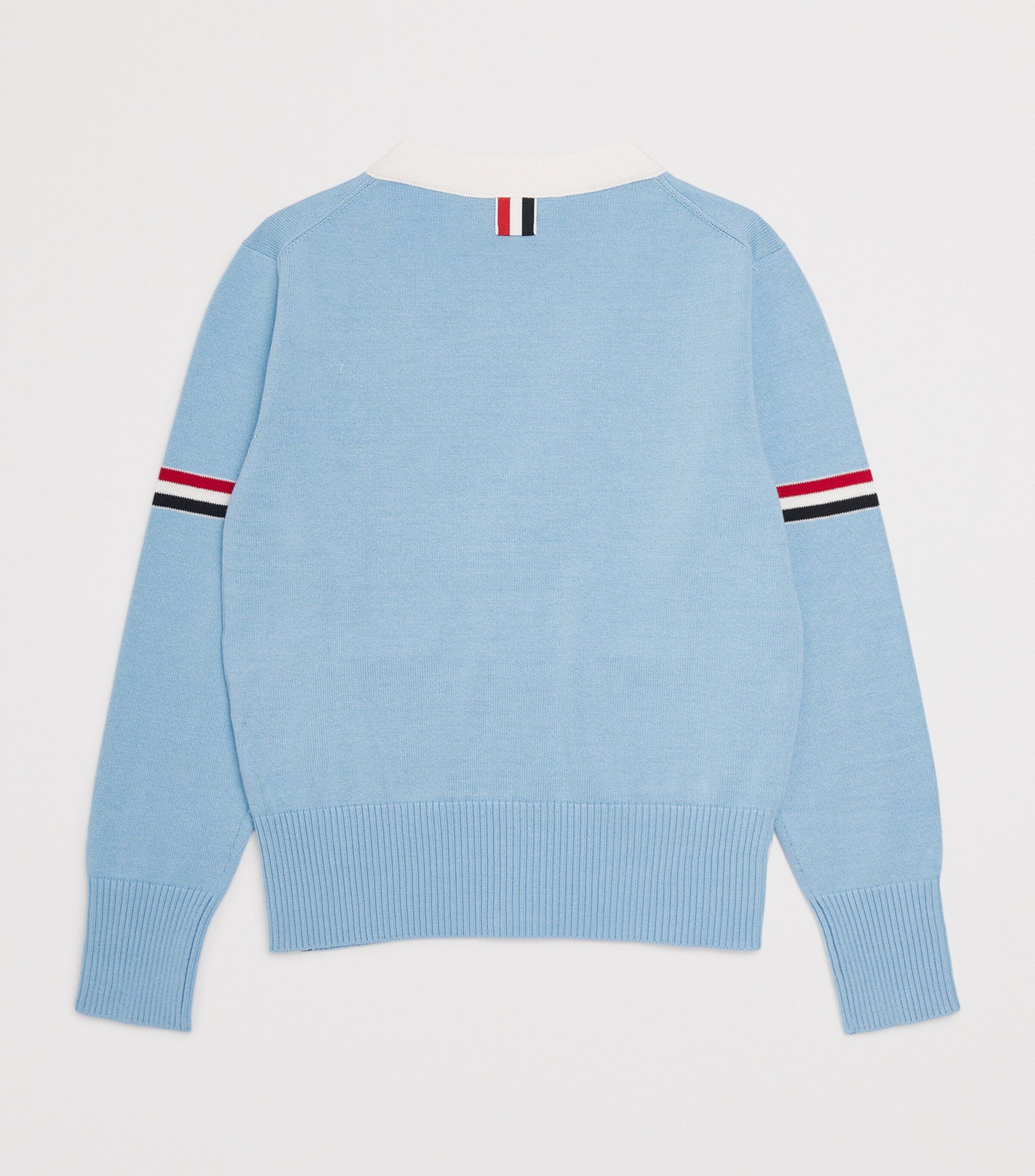 Thom Browne Kids Cotton Tricolour Cardigan (2-12 Years) Light Blue Image 2