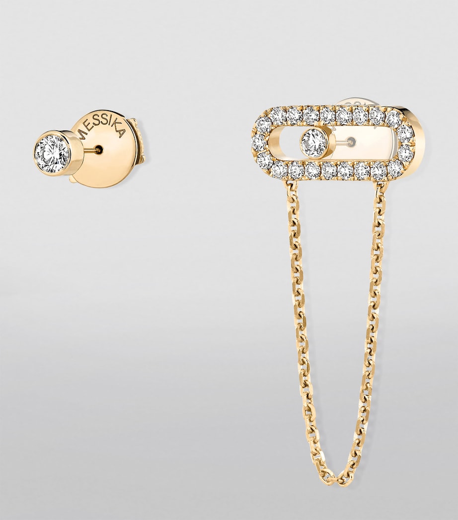 Yellow Gold and Diamond Move Uno Earrings YELLOW GOLD Image 2