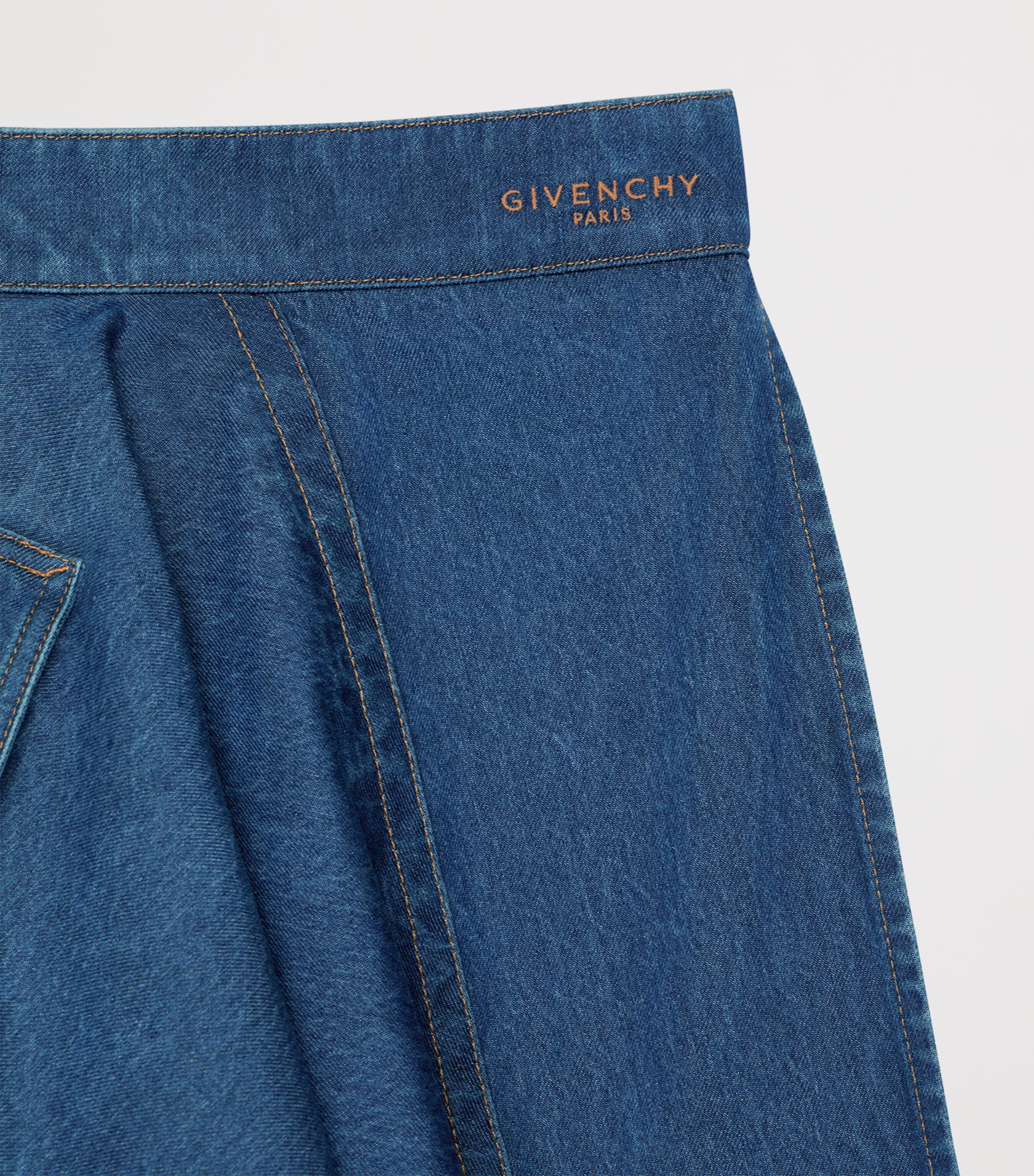 Givenchy Womens Asymmetric Denim Skirt Image 4