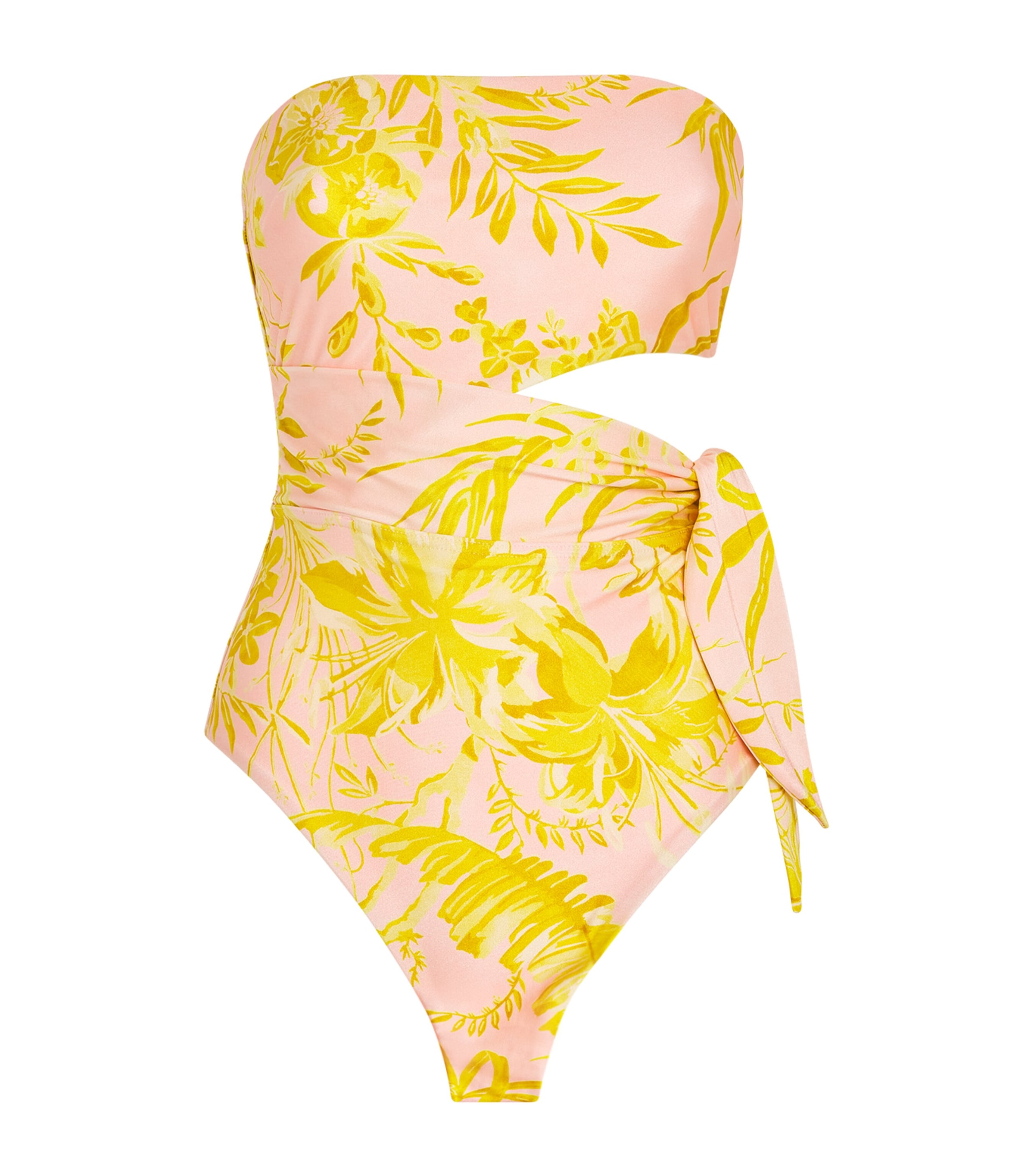 Zimmermann Cut-out Printed Swimsuit In Yellow