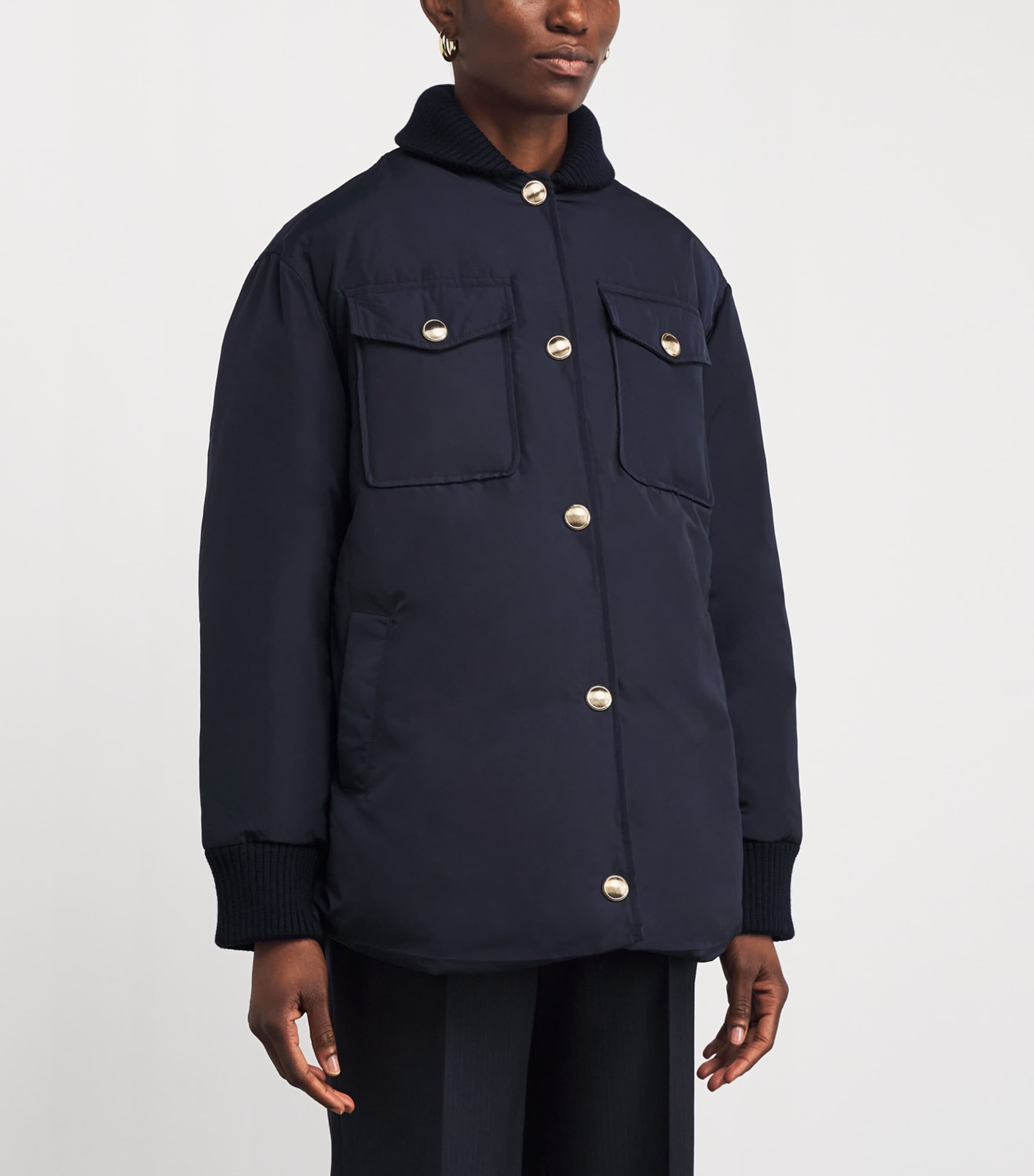Quilted Padded Jacket NAVY BLUE Image 3