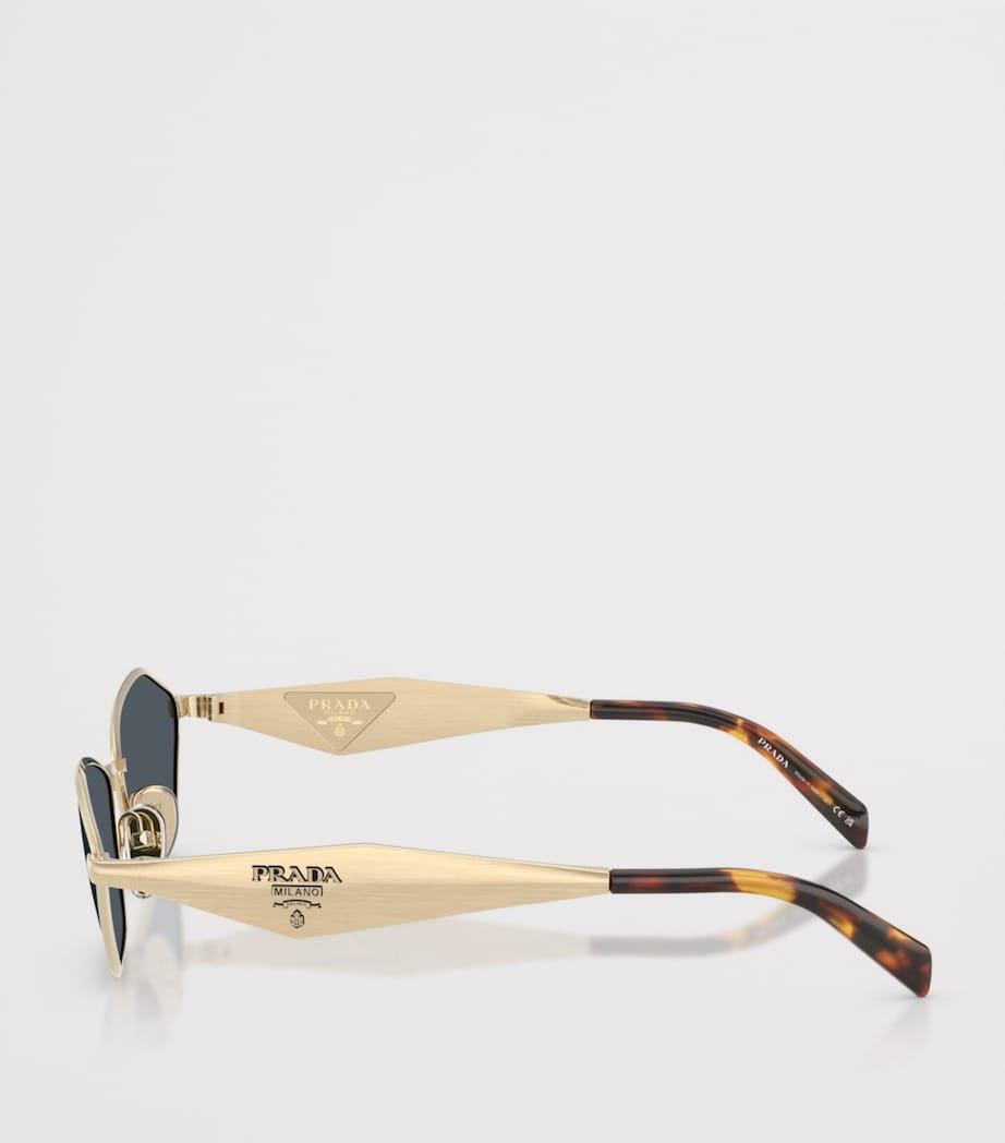 Prada Metal Irregular Sunglasses Gold Image 3