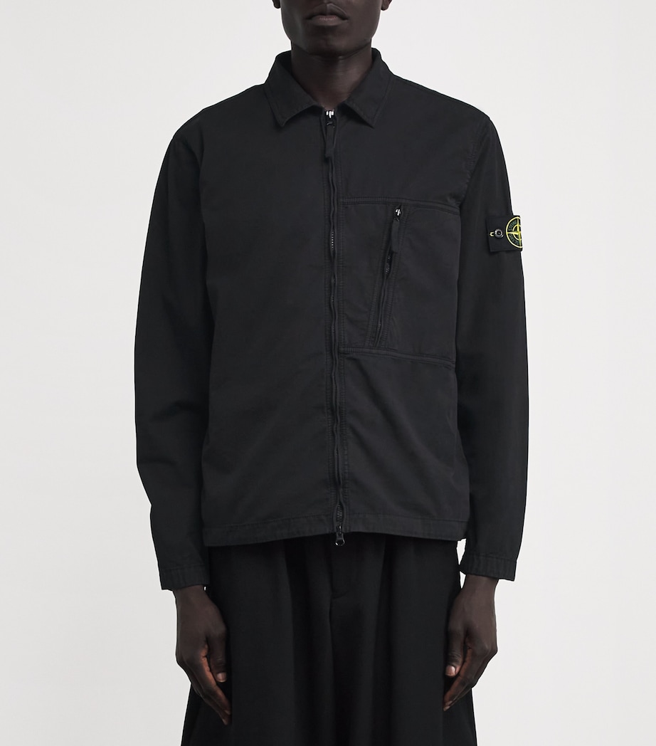 Stretch-Supima Cotton Twill Overshirt V0029 Image 3