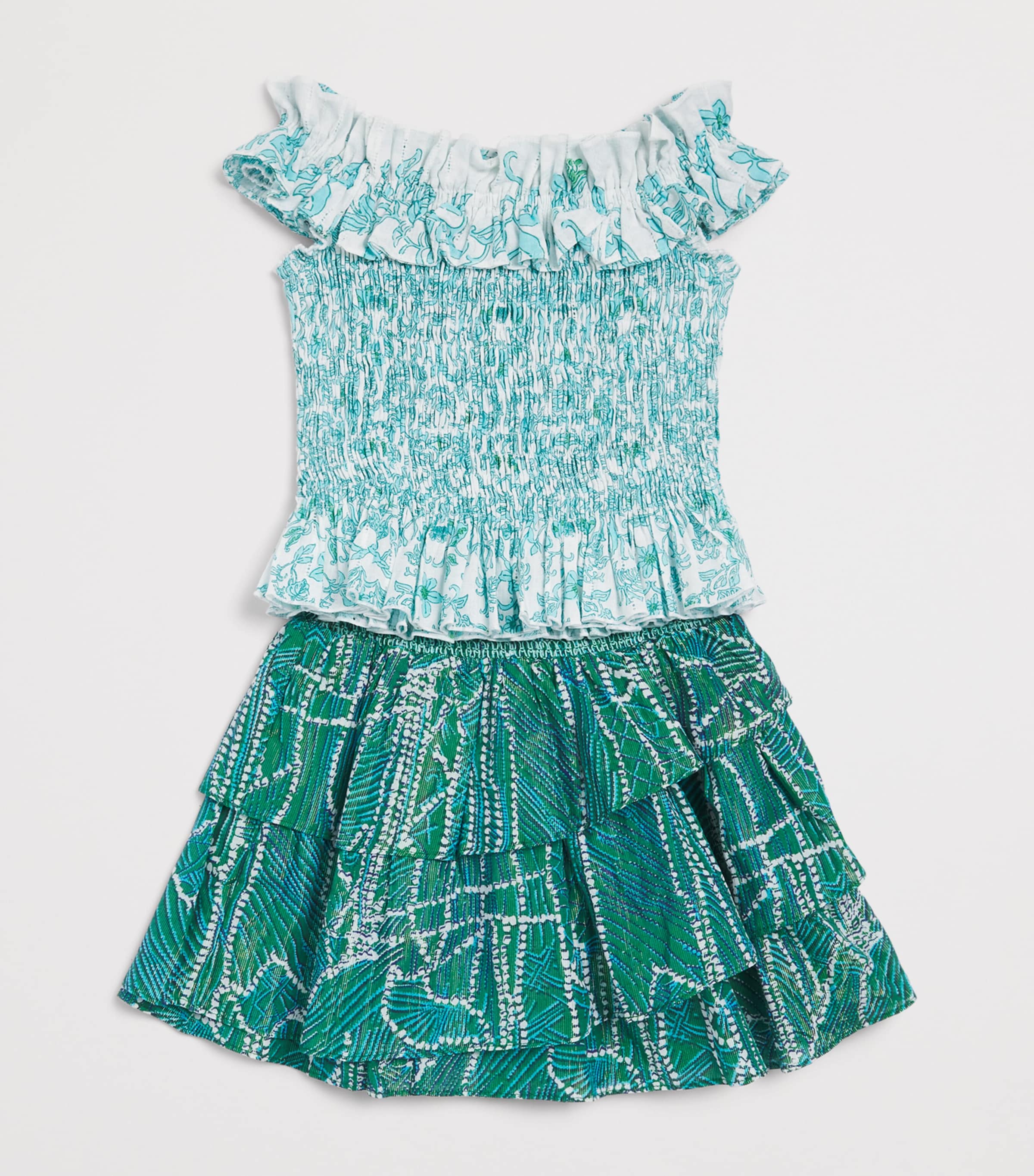 Poupette St Barth Kids Cotton-Blend Alitza Top (4-12 Years) Aqua Tiare Image 3