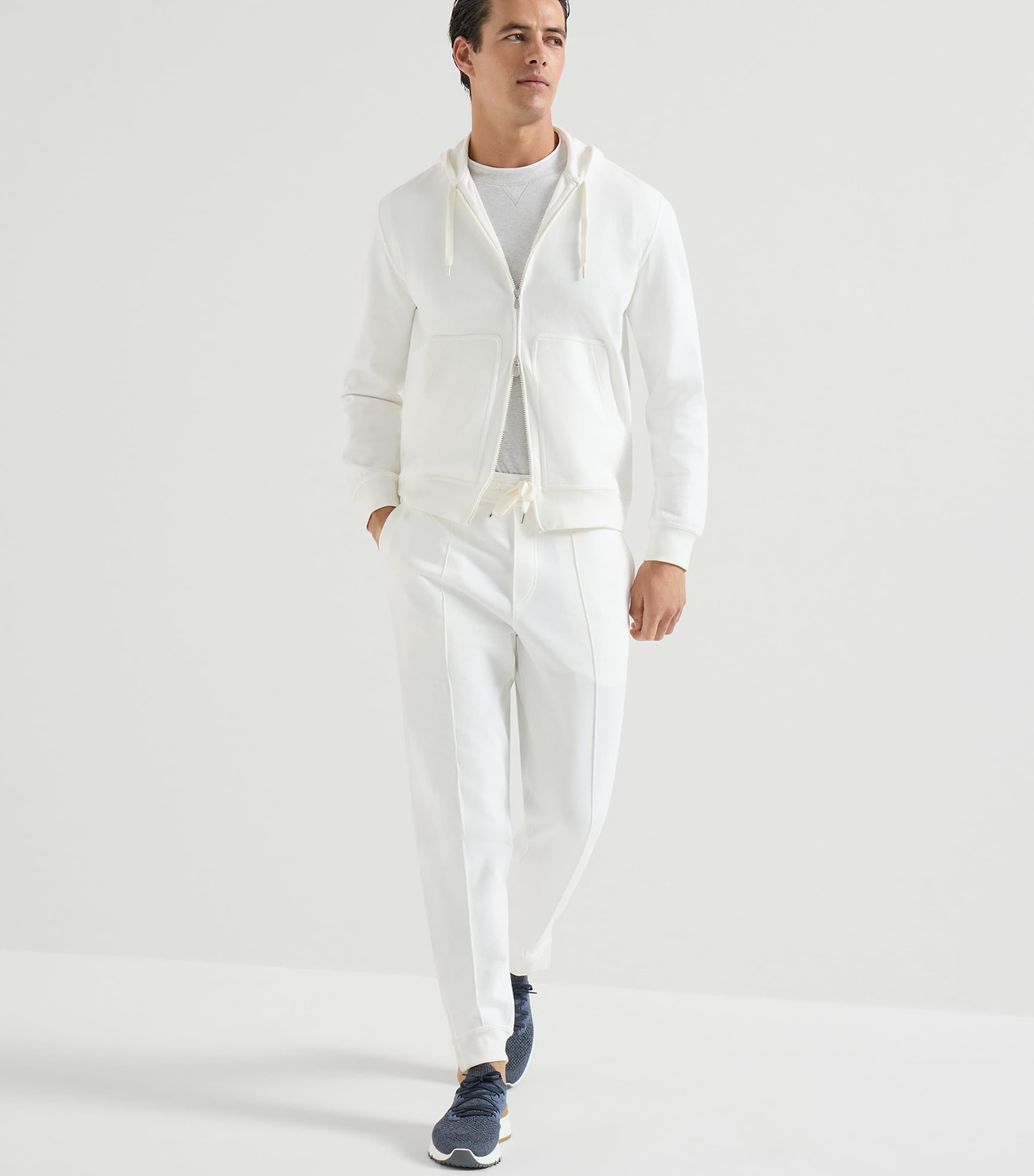 Brunello Cucinelli Cotton-Blend Chiné-Knit Sneakers Image 2