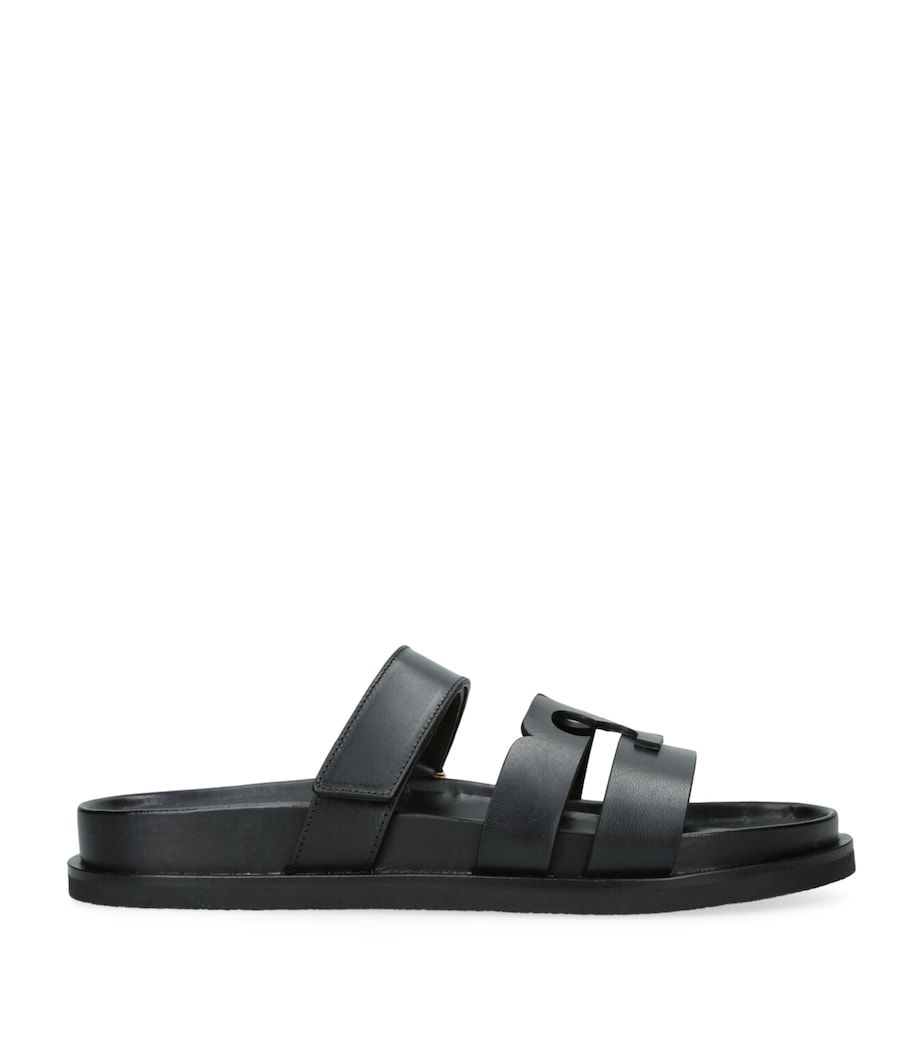 Leather Ines Sport Slides BLACK Image 1