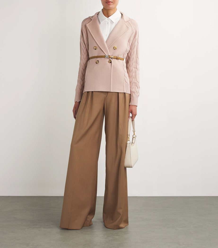 Croc-Print Monogram Belt CAMEL Image 2