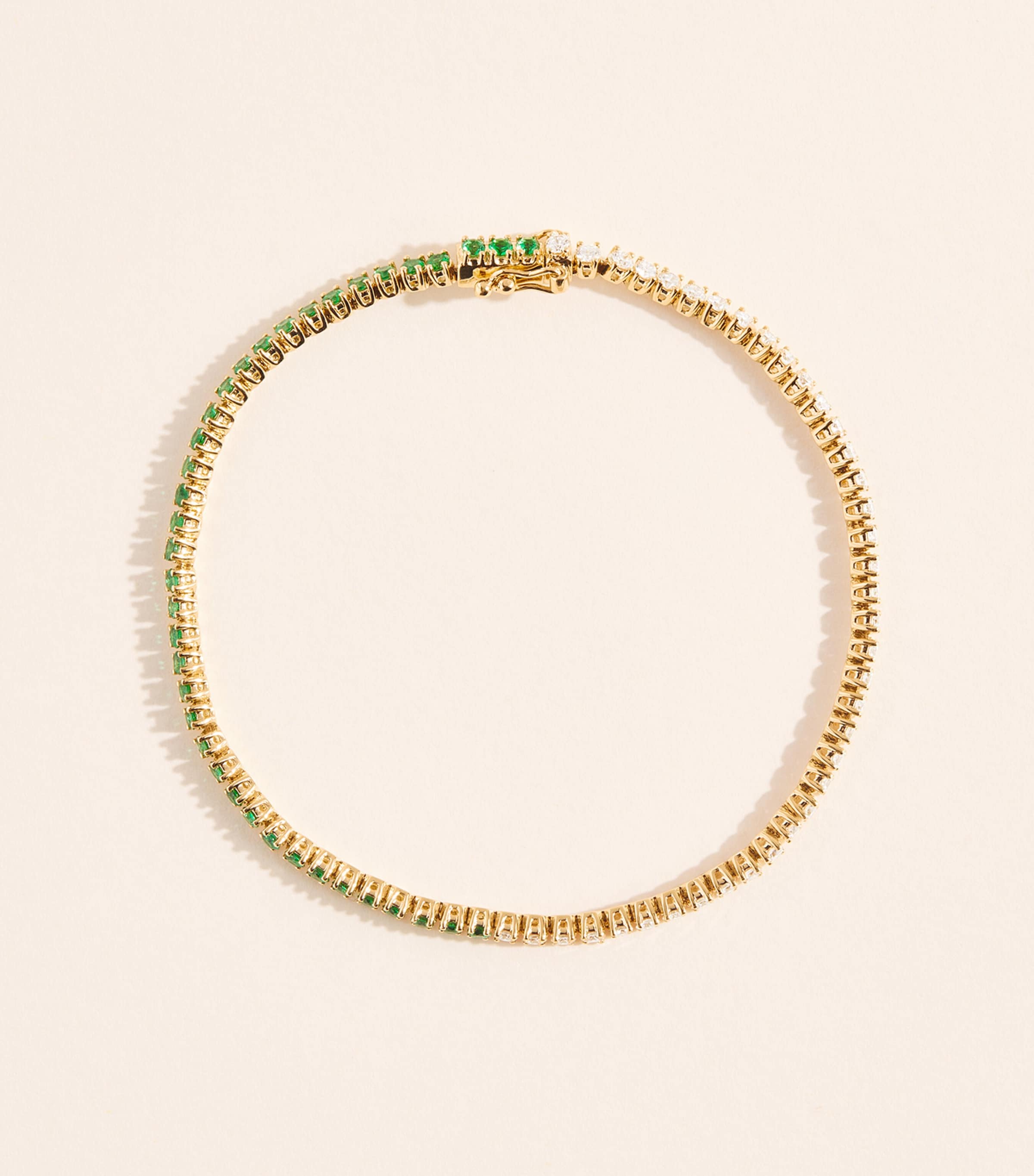 Anita Ko Yellow Gold, Diamond and Emerald Hepburn Bracelet Yellow Gold Image 1