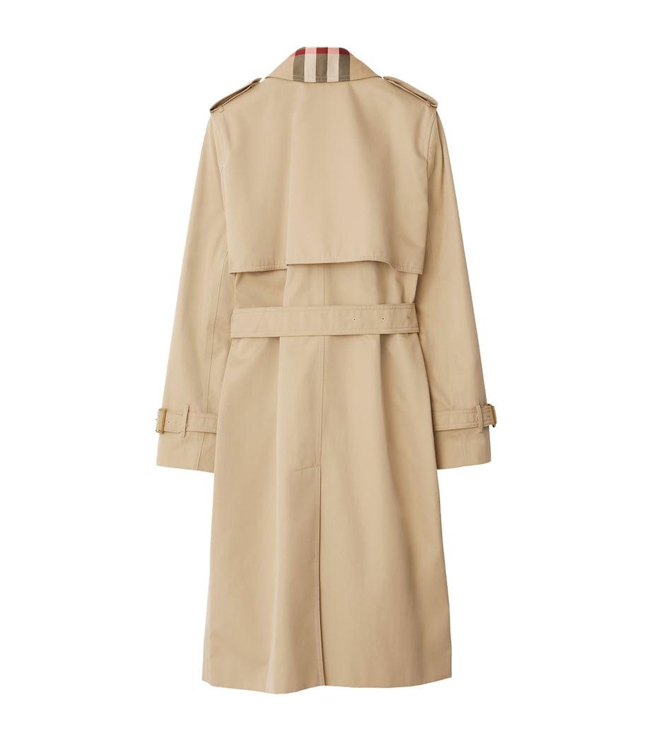 Cotton Check-Collar Trench Coat HONEY Image 2