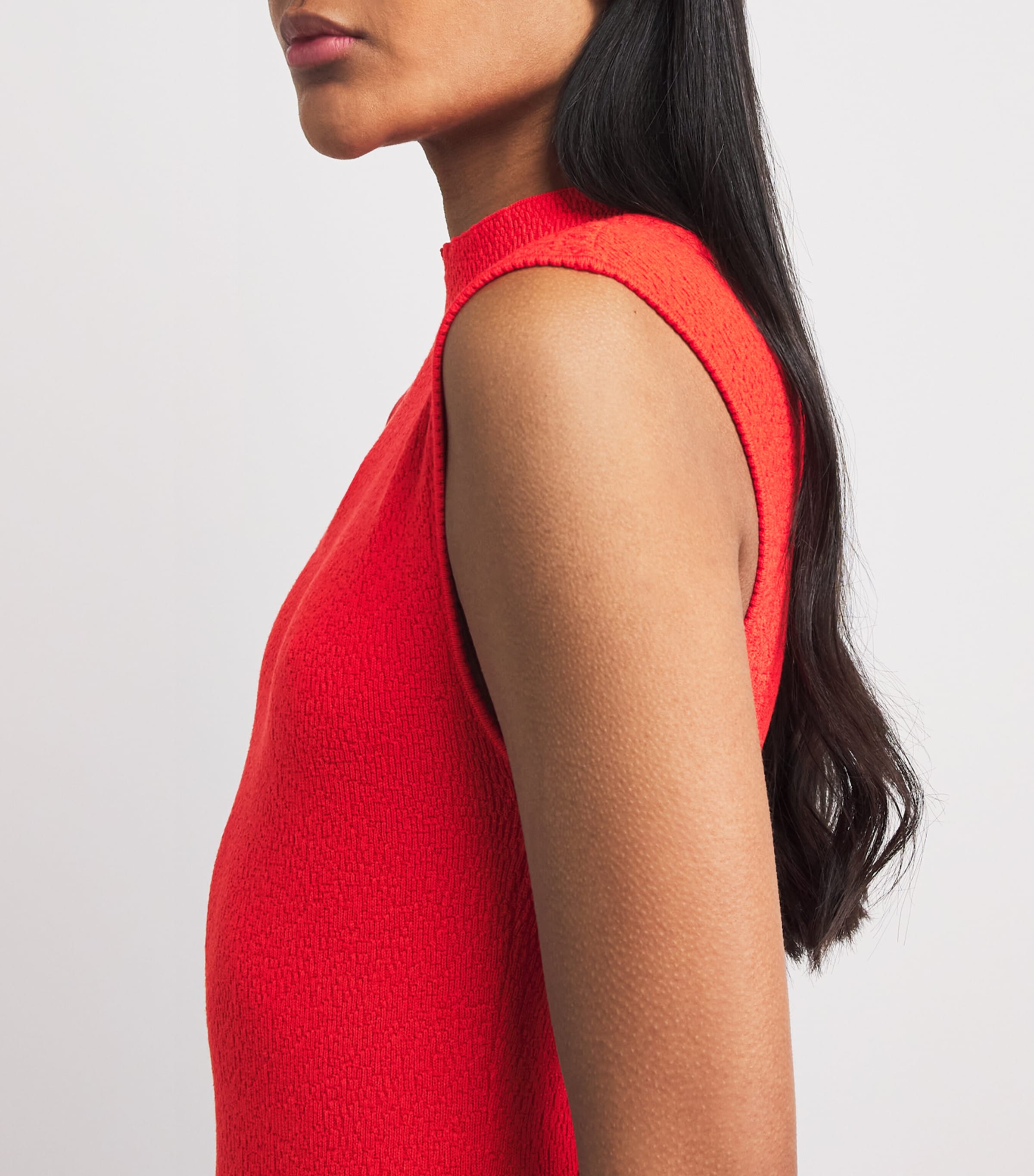 Claudie Pierlot Womens Knitted High-Neck Mini Dress Tangerine Image 3