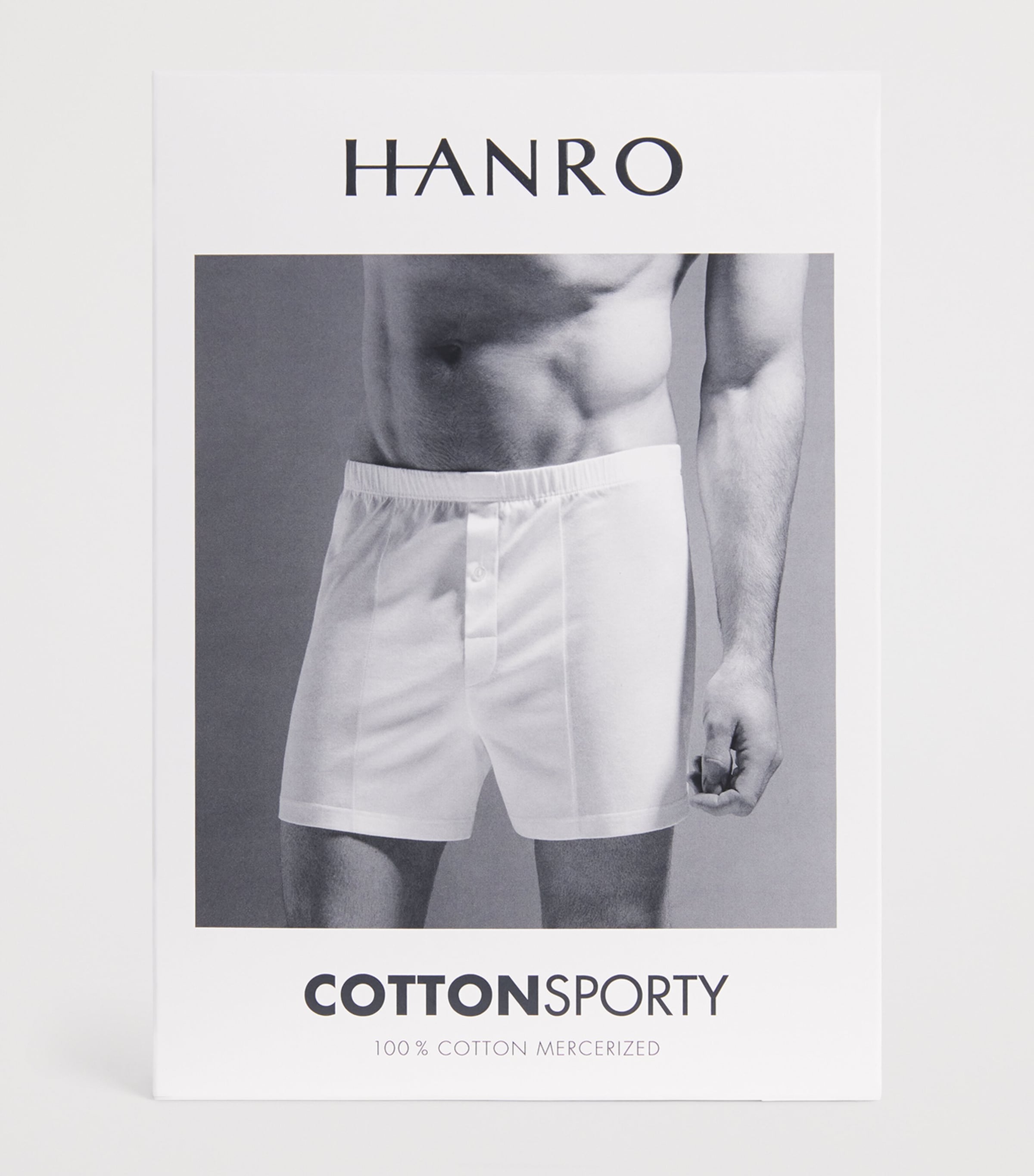 Hanro Mens Cotton Sporty Boxer Shorts Moon Image 4