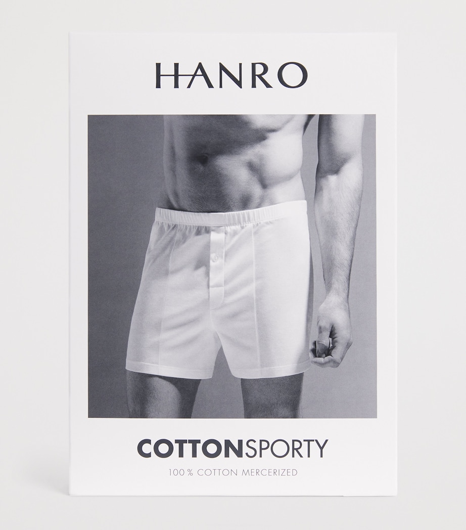 Hanro Mens Cotton Sporty Boxer Shorts Moon Image 4