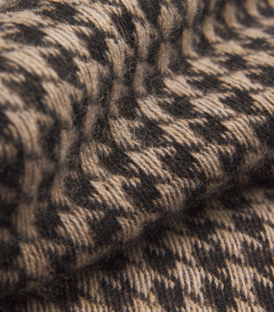 Cashmere Houndstooth Tailored Trousers BLACK/DUNE Image 5