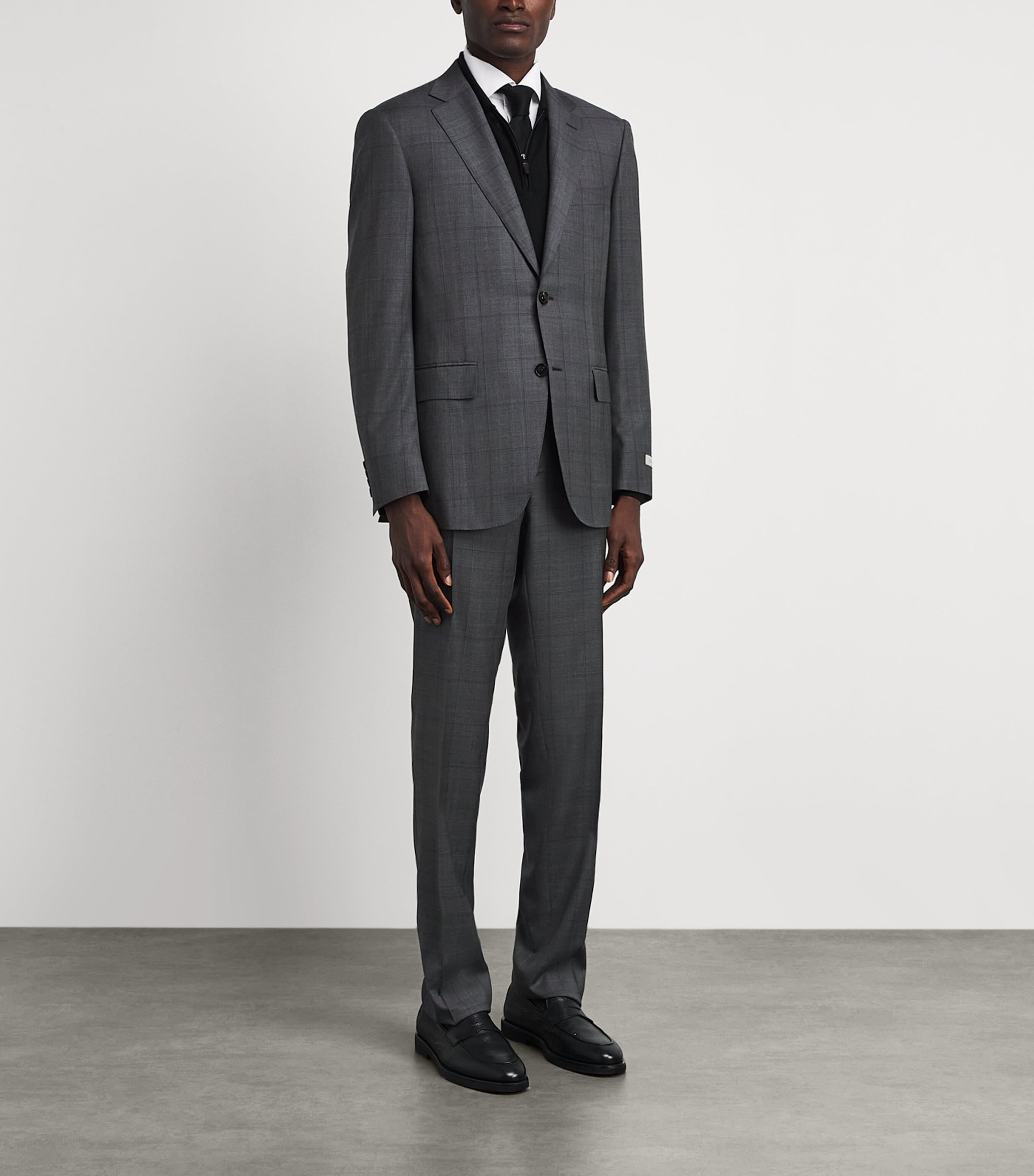 Canali Mens Super 150’s Wool Check 2-Piece Suit Multi Image 4