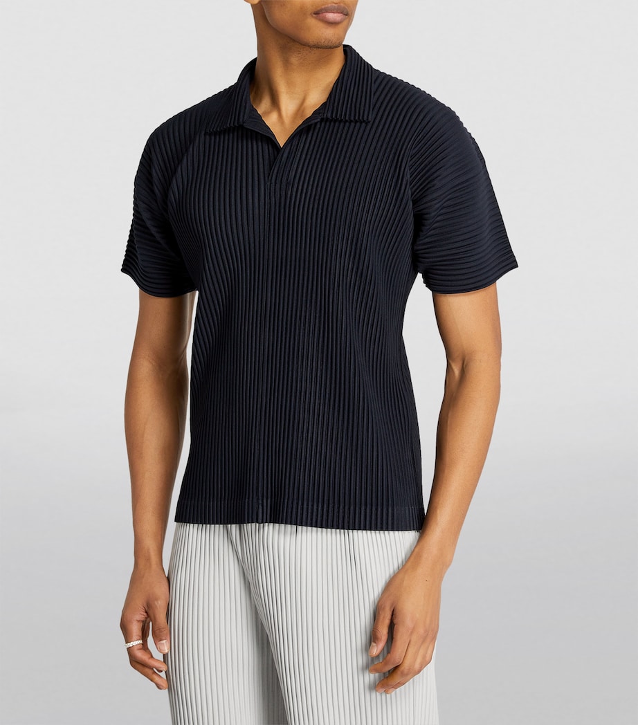 Pleated Polo Shirt 75 NAVY Image 3