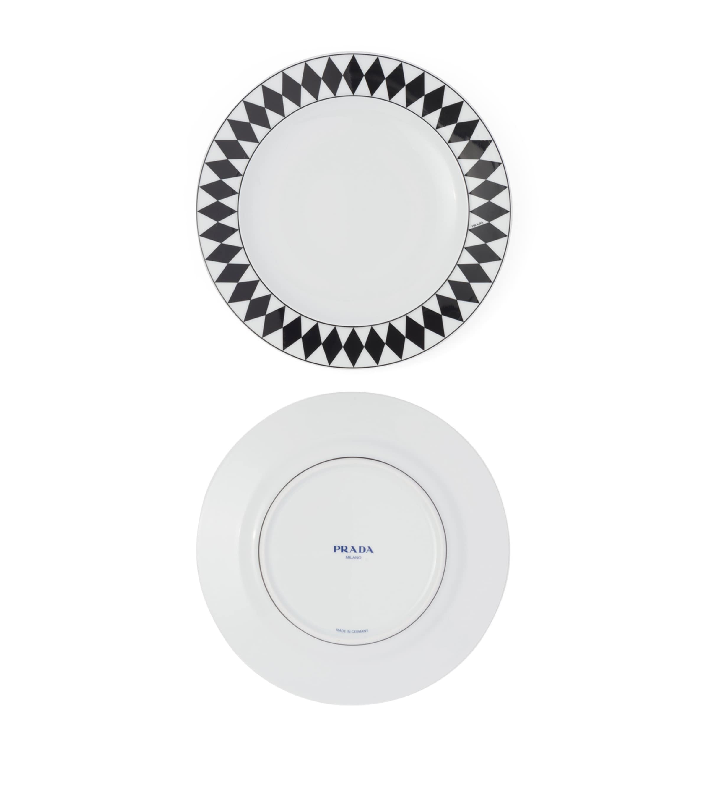 Set of 2 Chequerboard Dinner Plates (25cm) F0E5W Image 2