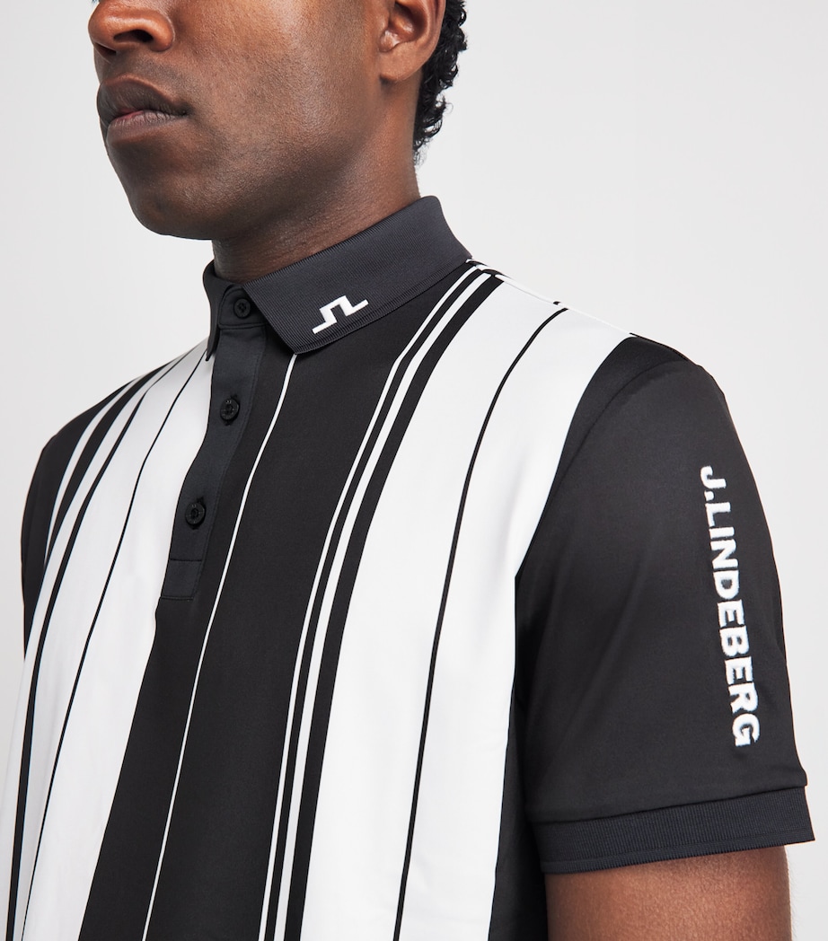 J Lindeberg Mens 30Y Tour Tech Stripe Polo Shirt Stripe Image 3