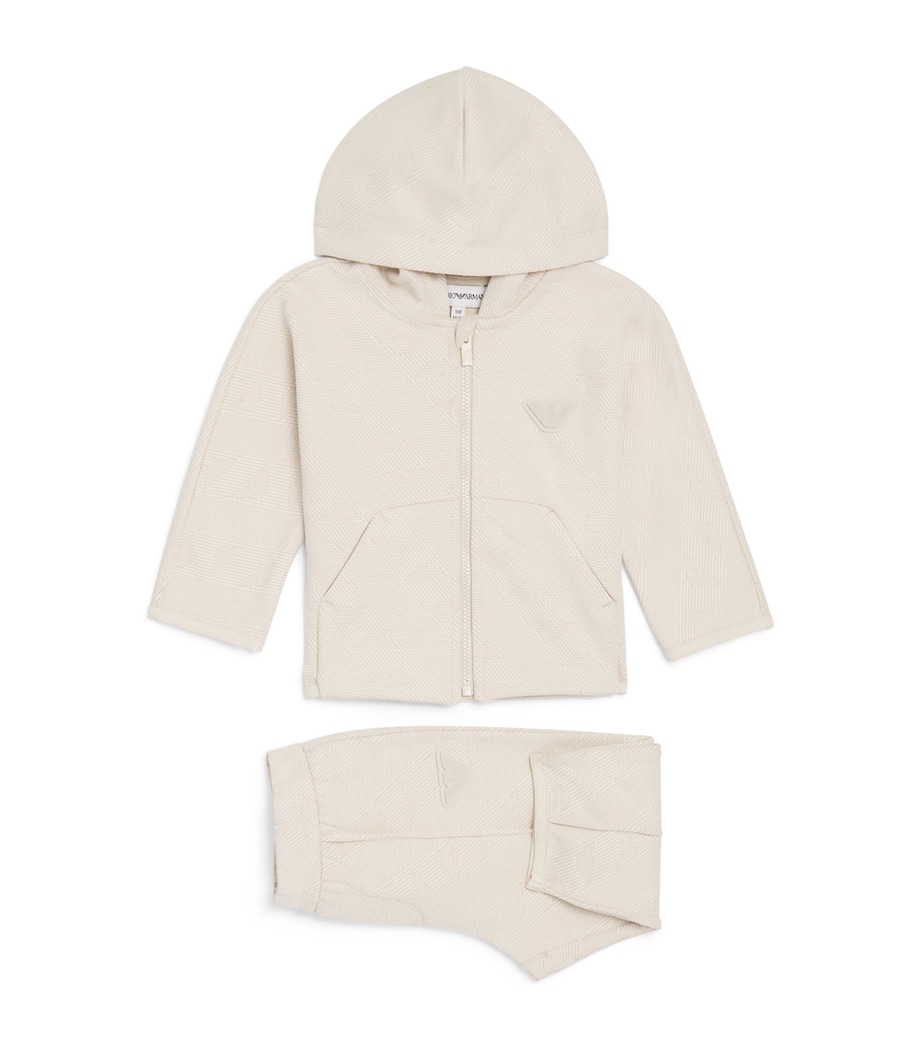 Emporio Armani Kids Logo Hoodie and Sweatpants Set (6-36 Months) French Oak Image 1