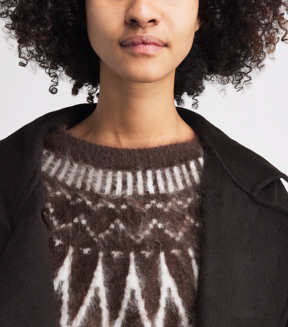 Soft Goat Womens Brushed Cashmere Fair Isle Sweater Mocha Image 3