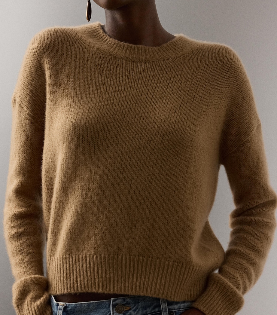 Cashmere-Silk Crew-Neck Sweater CAMEL Image 4