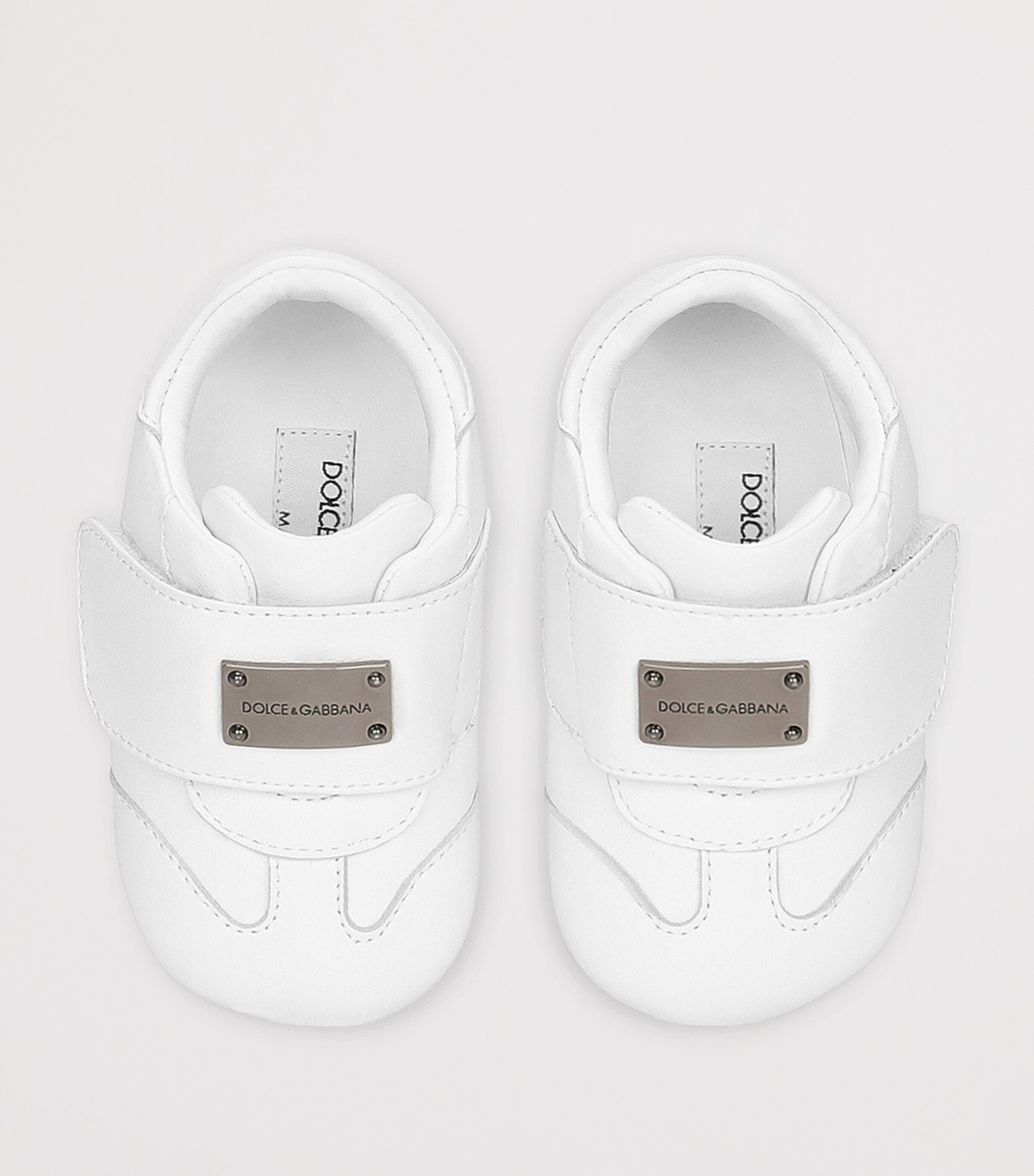 Dolce&Gabbana Kids Leather Logo Plaque Sneakers White Image 4