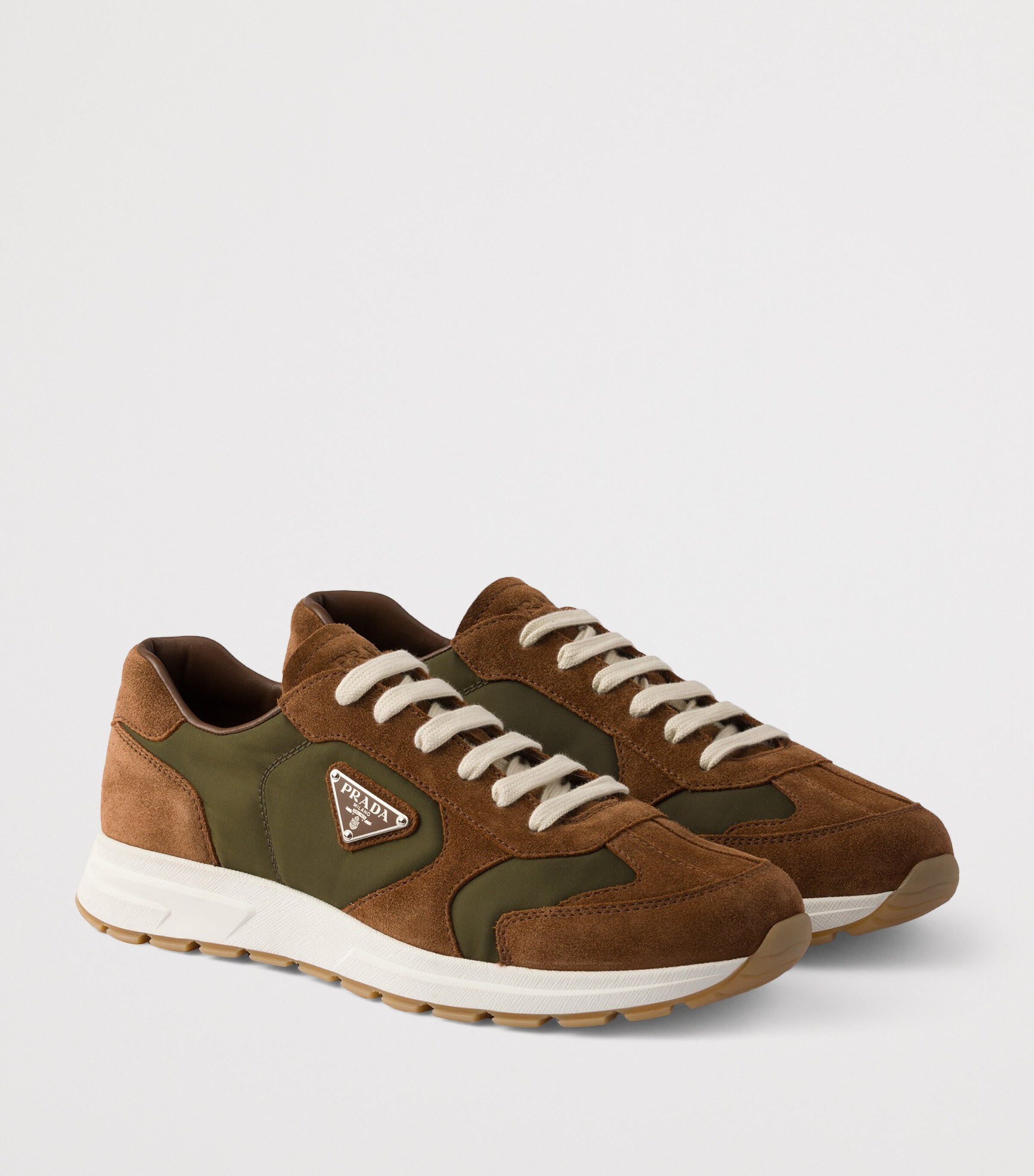 Re-Nylon and Suede Prax 2.0 Sneakers F0M36 Image 2