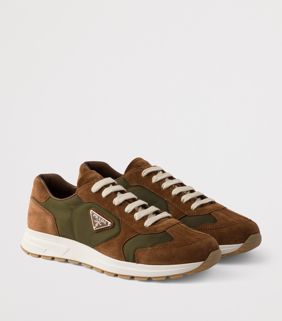 Re-Nylon and Suede Prax 2.0 Sneakers F0M36 Image 2