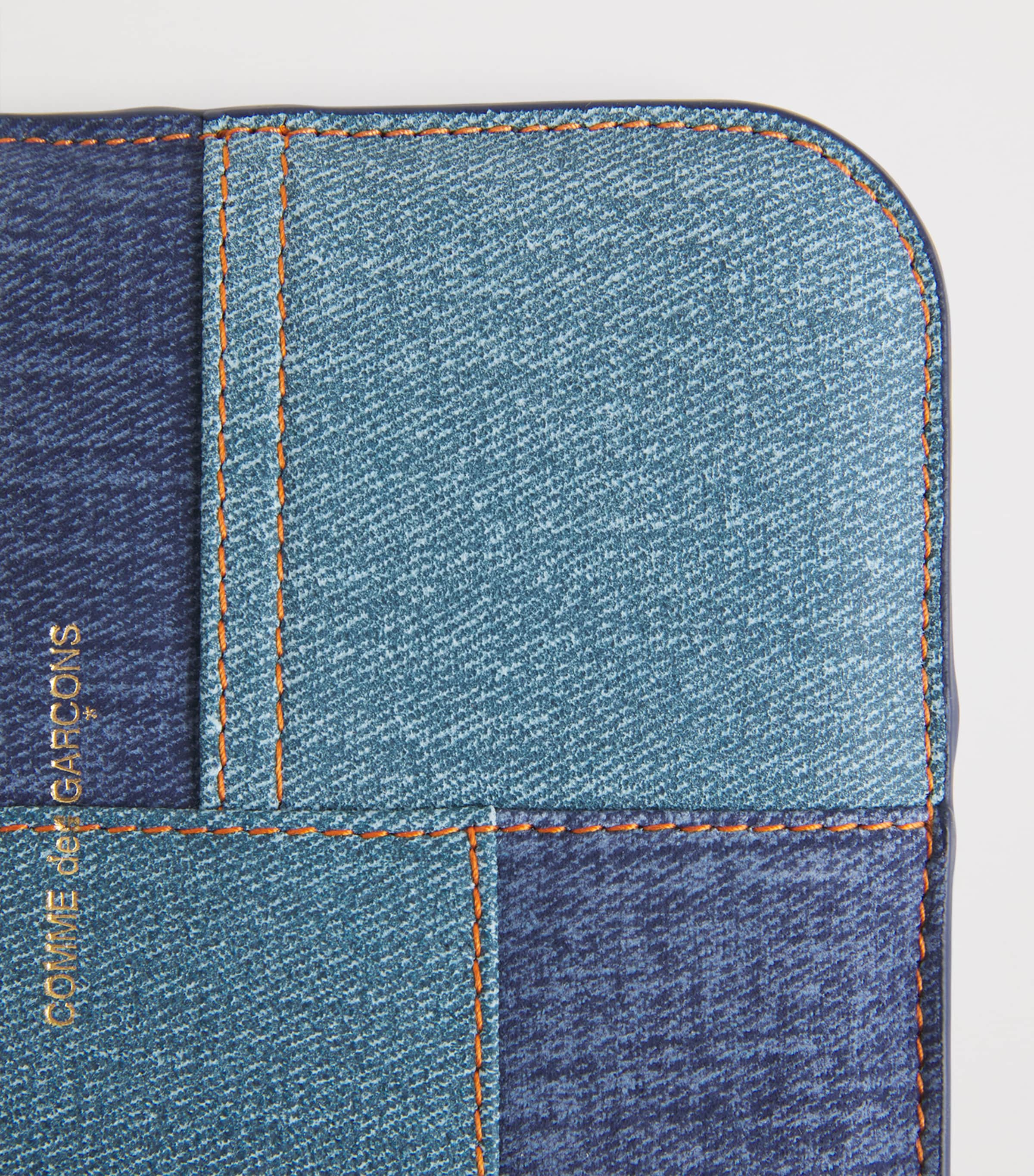 Comme Des Garçons Play Lambskin Denim-Patch Wallet Blue Image 4