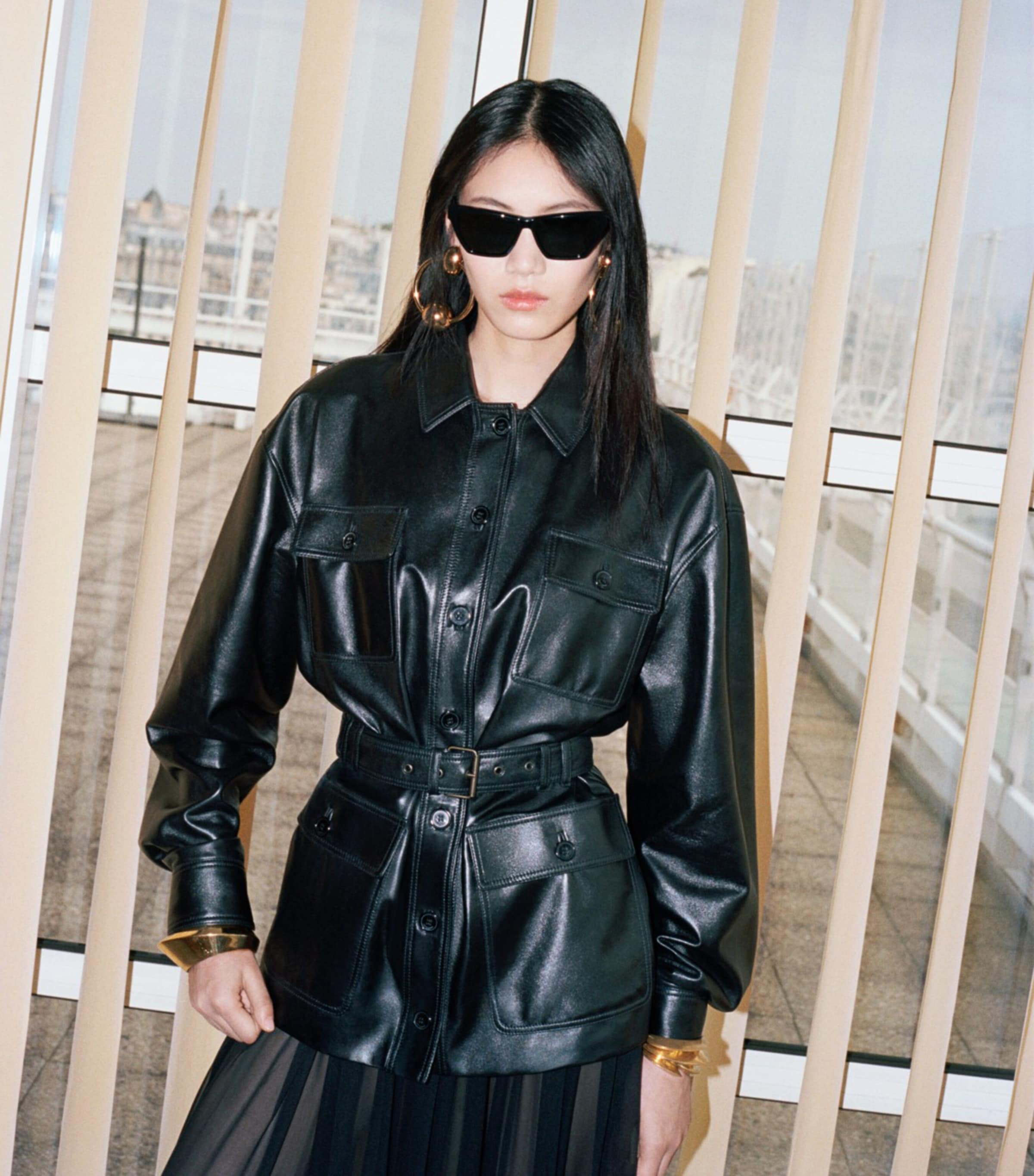 サングラス Saint Laurent Black Acetate Sl M103 Sunglasses Saint Laurent SL M103 women Black Cat Eye Sunglasses