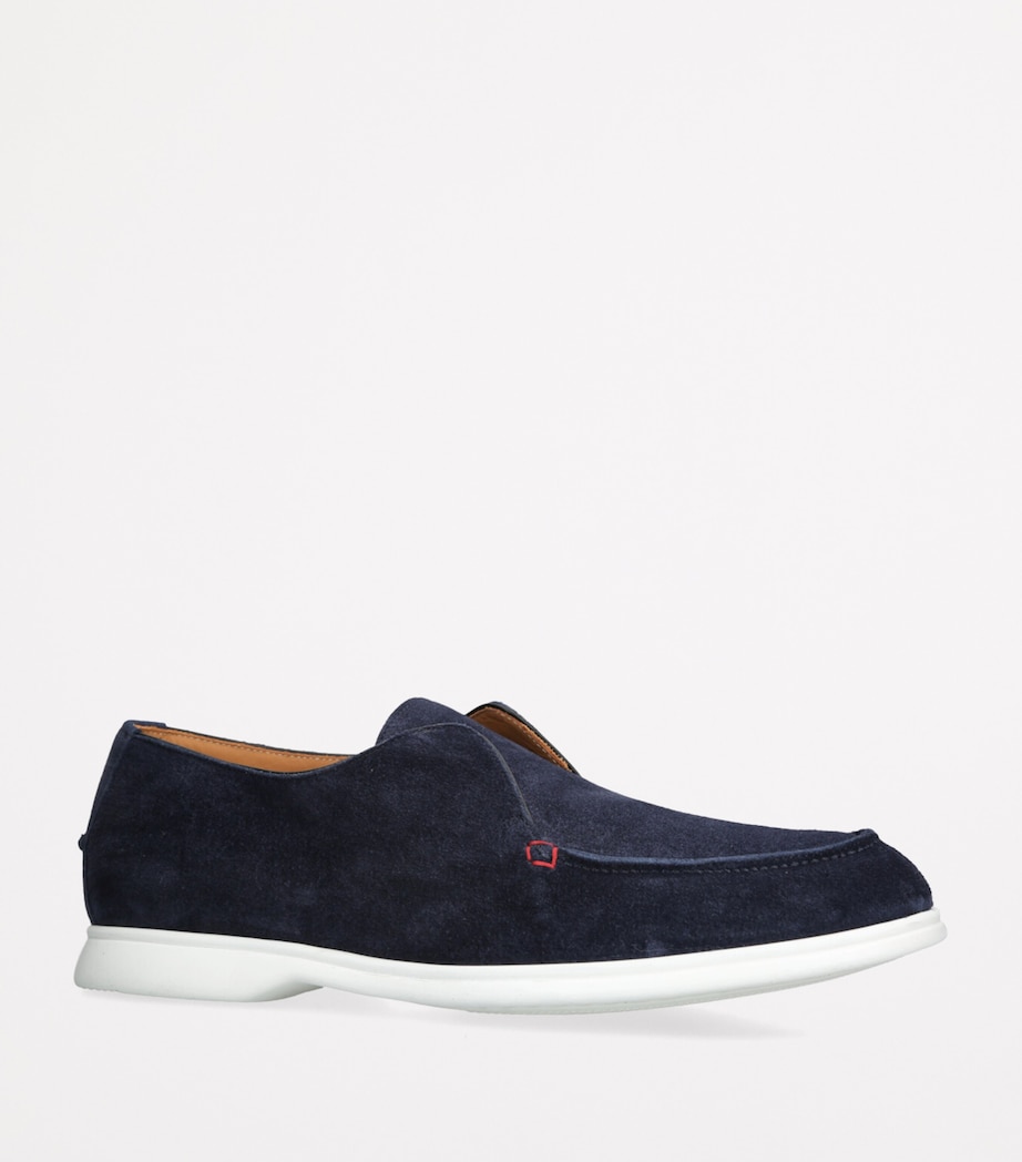 Kiton Suede Slip-On Loafers Navy Image 3