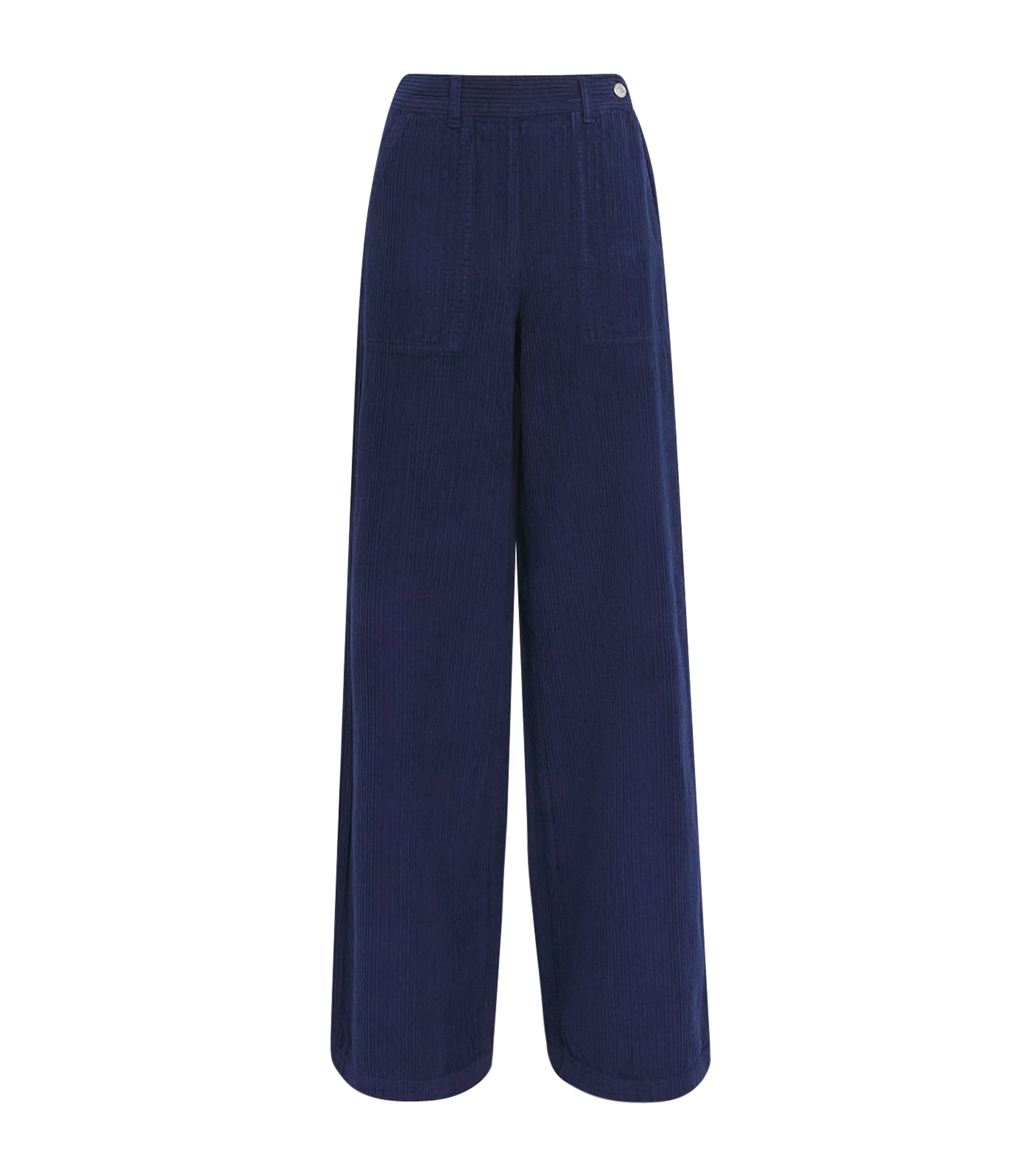 Max & Co Corduroy Wide-leg Trousers In Blue