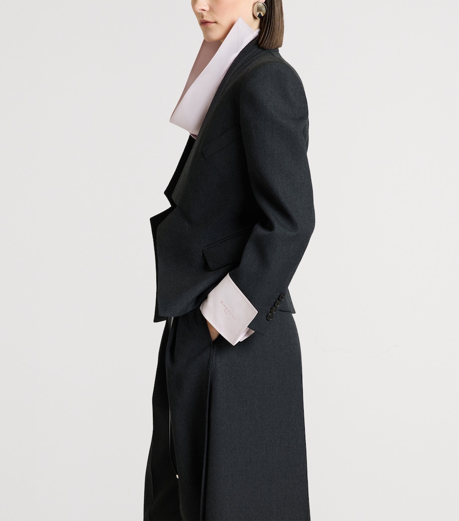 Givenchy Womens Wool Reverse Lapel Blazer Image 3