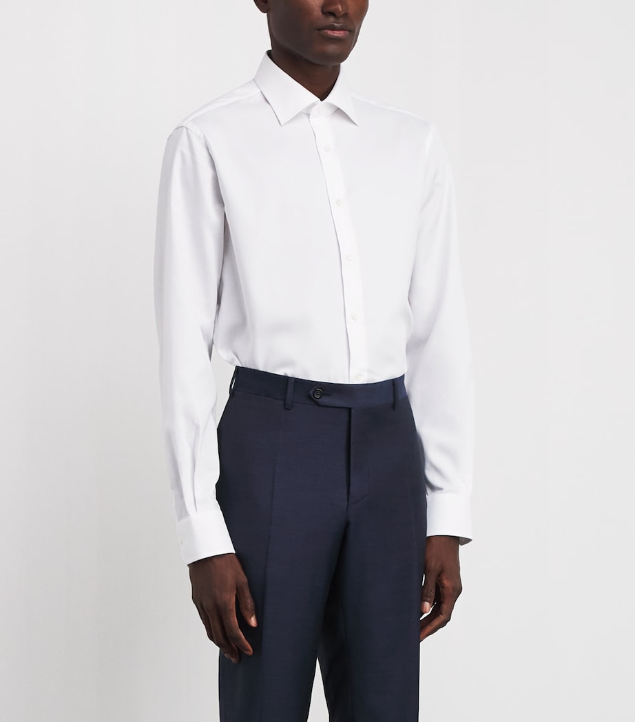 Pal Zileri Mens Cotton Milano Collar Shirt White Image 4