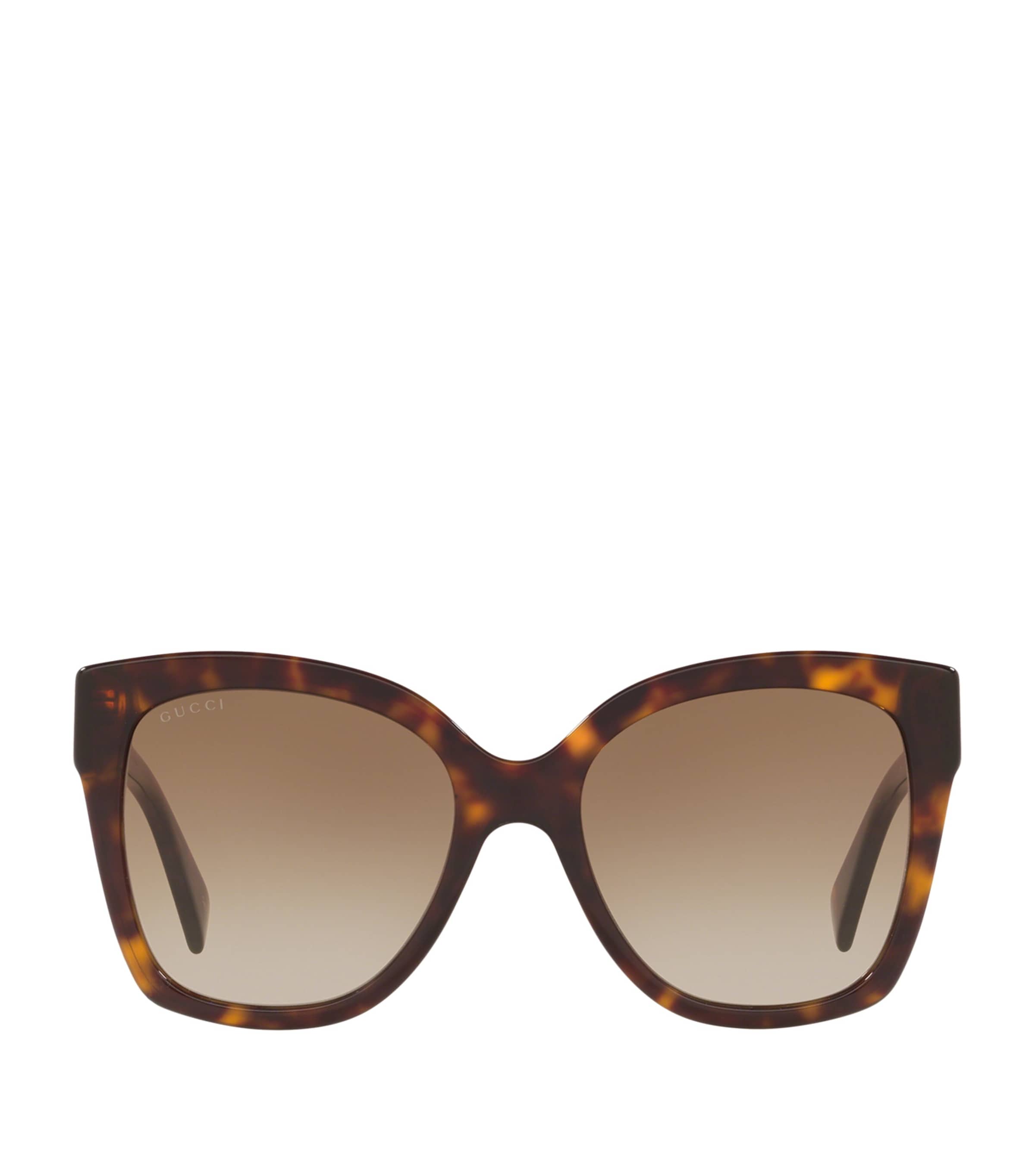 Gucci Rectangular Tortoiseshell Sunglasses In Brown