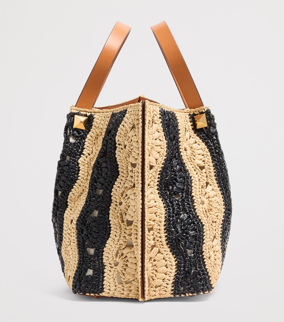 Valentino Garavani Medium Raffia VLogo Tote Bag Image 3