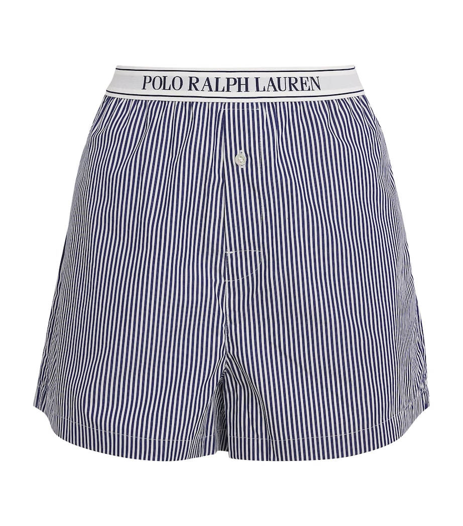 Polo Ralph Lauren Womens Stripe Pyjama Shorts Wht Cloud Blue Image 1