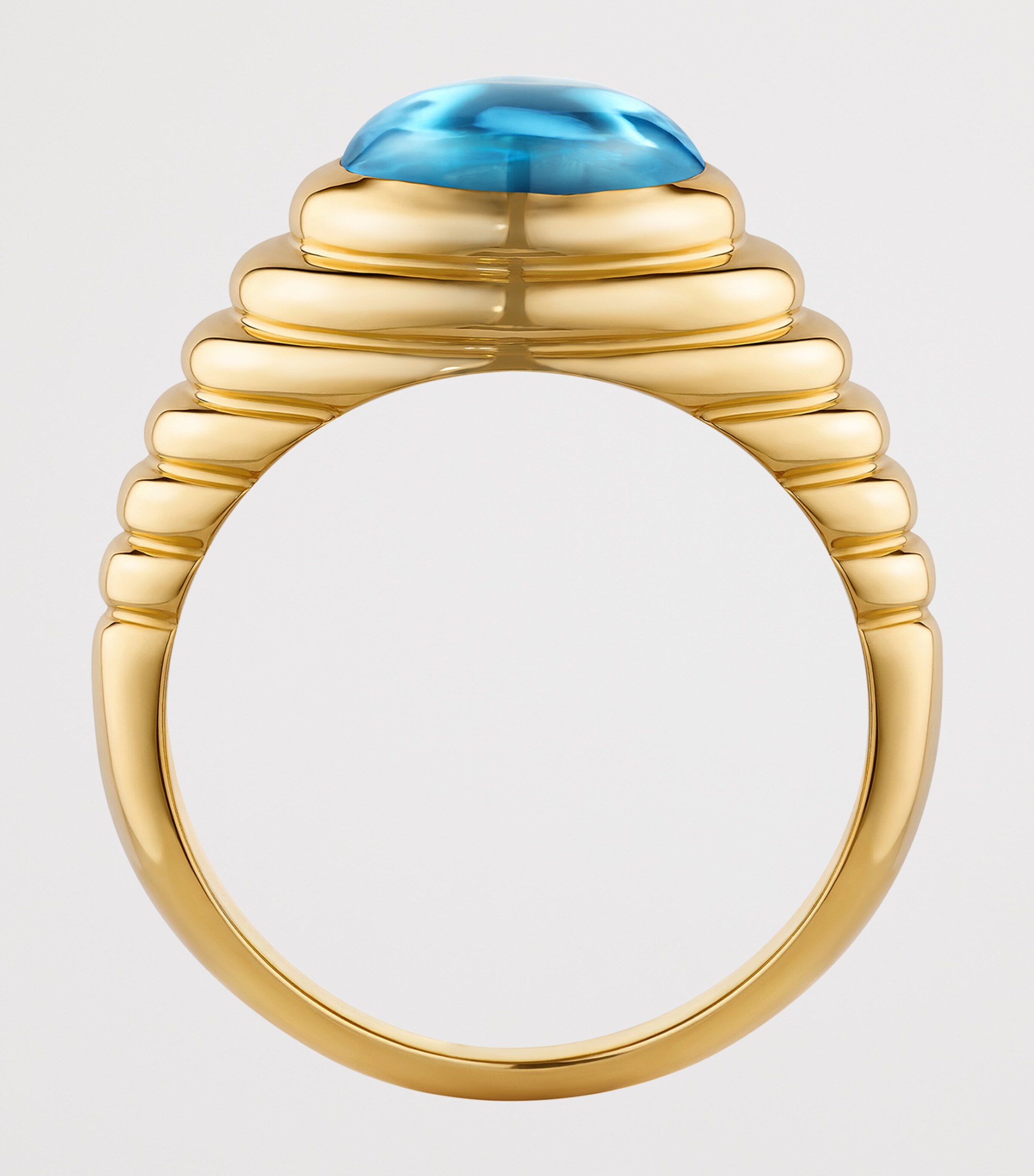 Bvlgari Yellow Gold Topaz and Quartz Doppio Baccellato Ring Yellow Gold Image 7