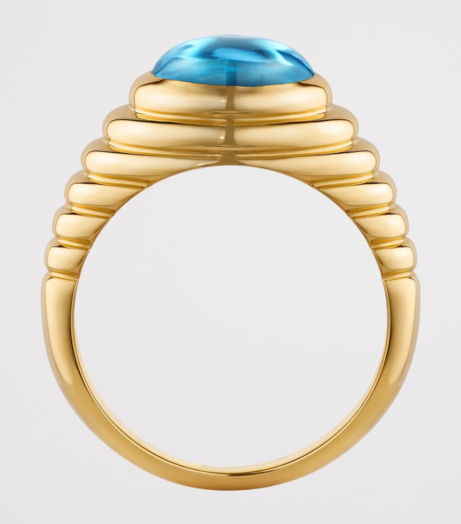 Bvlgari Yellow Gold Topaz and Quartz Doppio Baccellato Ring Yellow Gold Image 7