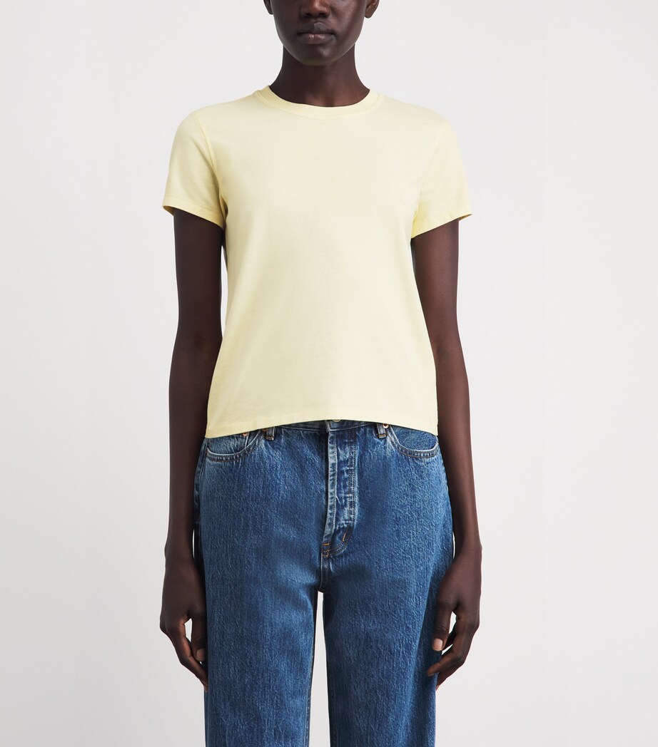 FRAME Womens Vintage The Baby Tee Lemon Image 4