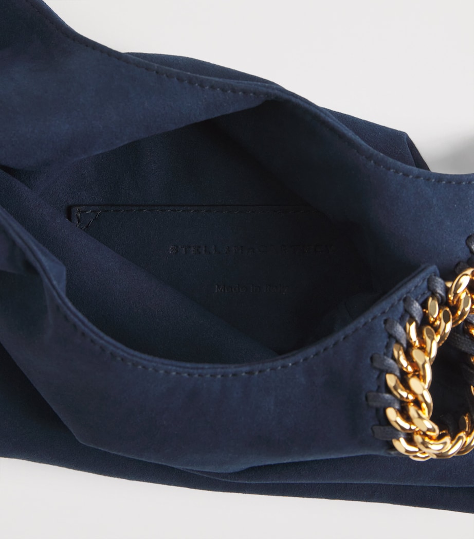 Stella McCartney Faux Suede Falabella Wristlet Clutch Bag Navy Image 5