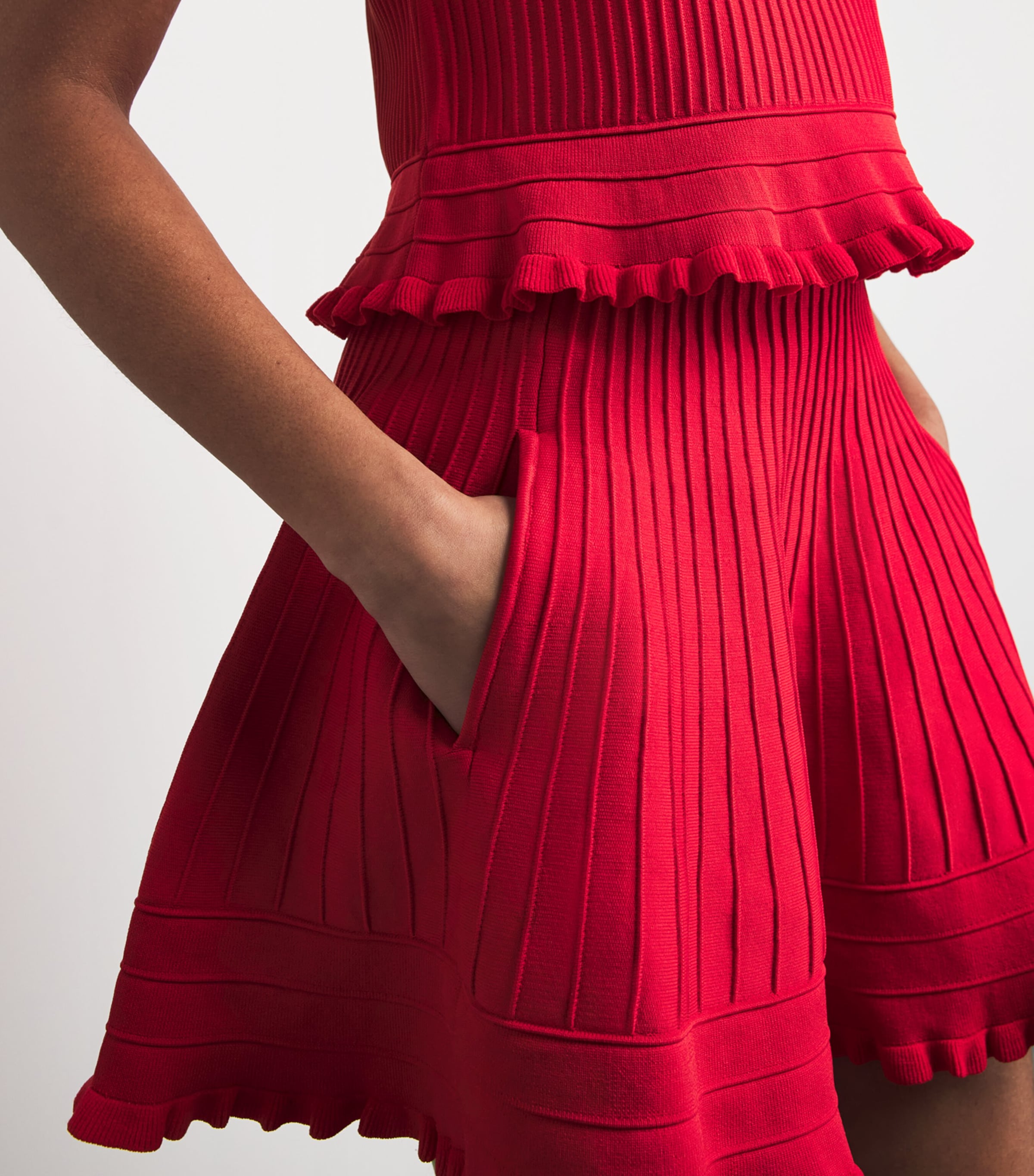 Maje Womens Knitted Mini Skirt Red Image 3