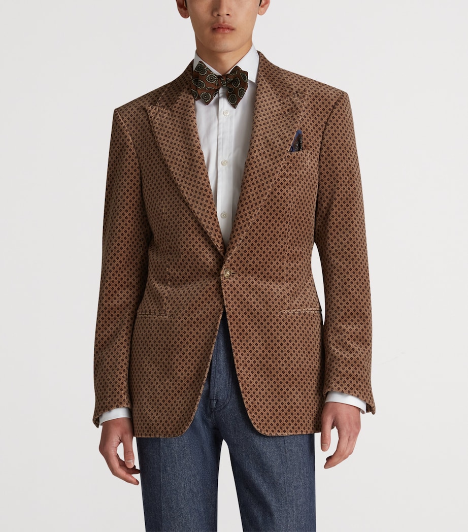 Cotton Print Bourdon Evening Suit Jacket 284FAWN Image 3