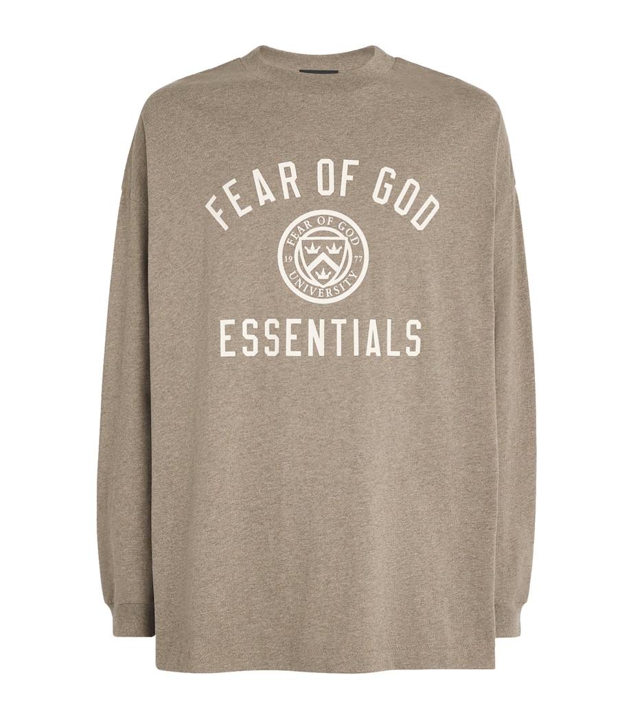 Long-Sleeve University Crest Logo T-Shirt HEATHER GRAY Image 1