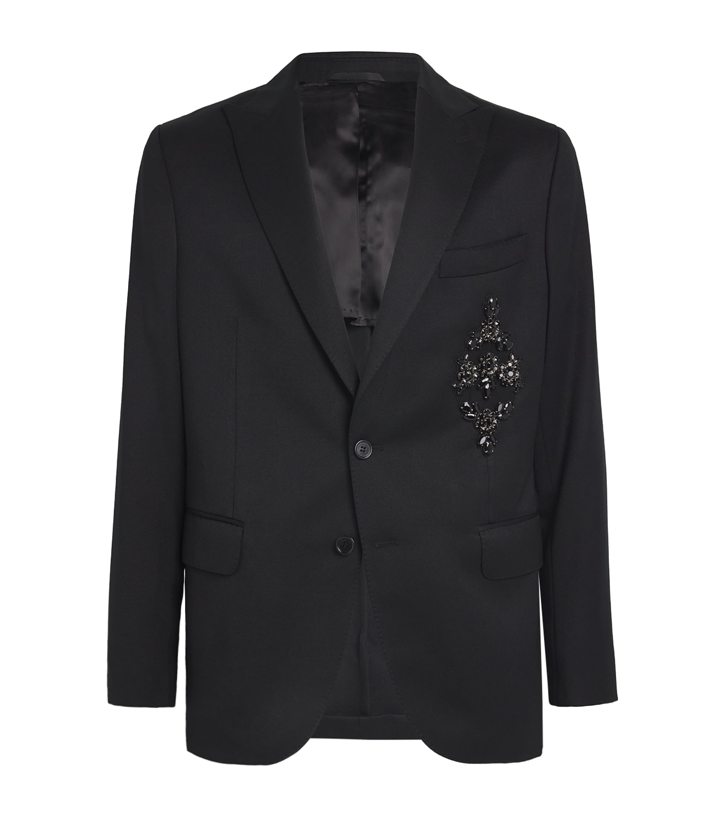 Simone Rocha Embellished Twill Blazer In Black