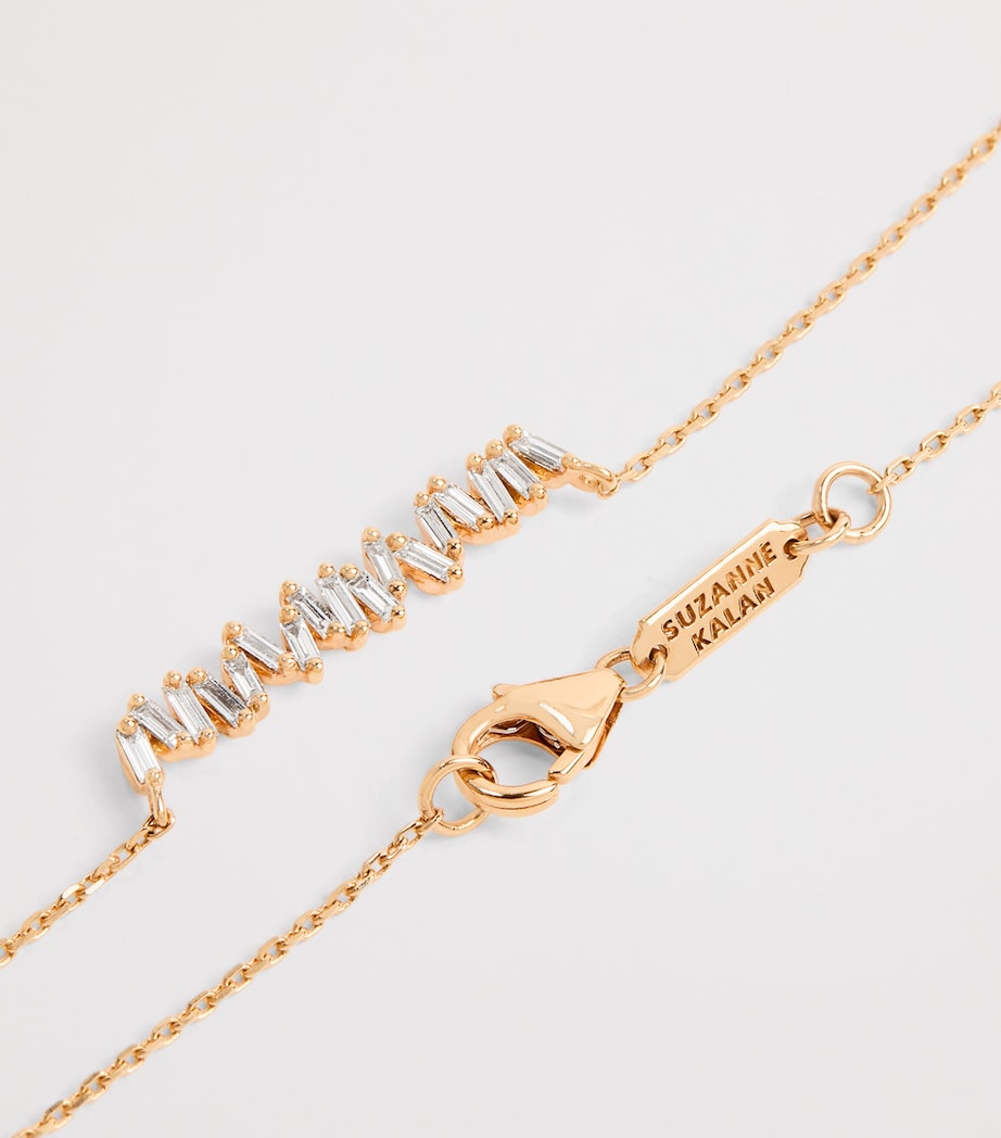 Rose Gold and Diamond Classic Bar Necklace 18K RG/WD Image 5