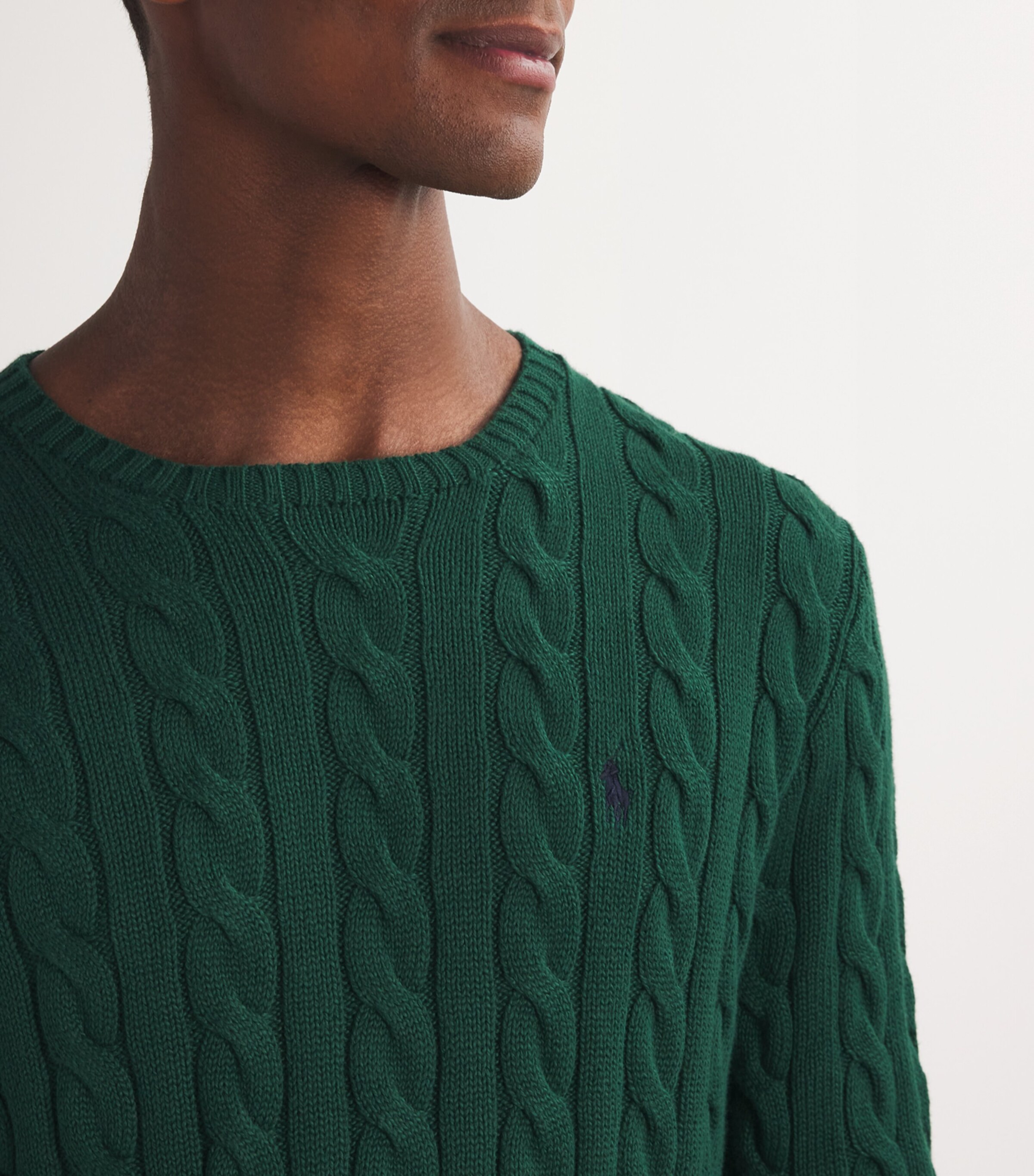 Polo Ralph Lauren Mens Cotton Cable-Knit Sweater Green Image 6