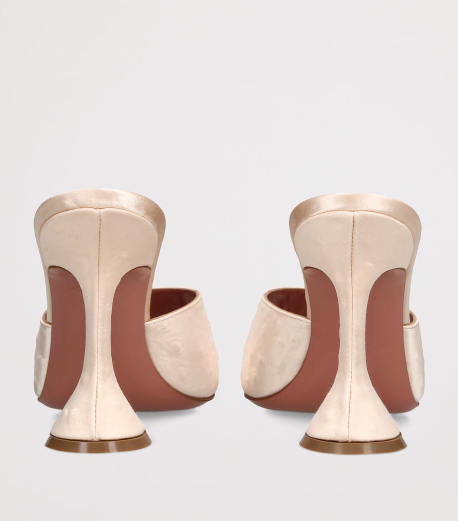 Amina Muaddi Satin Lupita Heeled Mules 95 Champagne Image 2